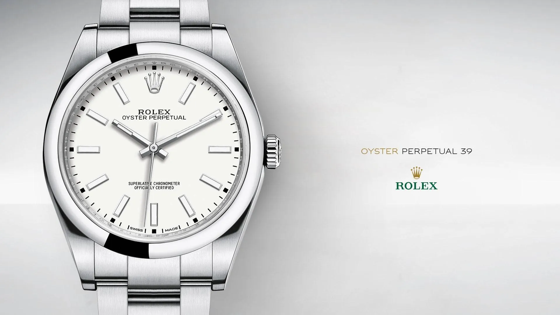 Genuine Rolex Oyster Perpetual White Dial Oyster Bracelet 