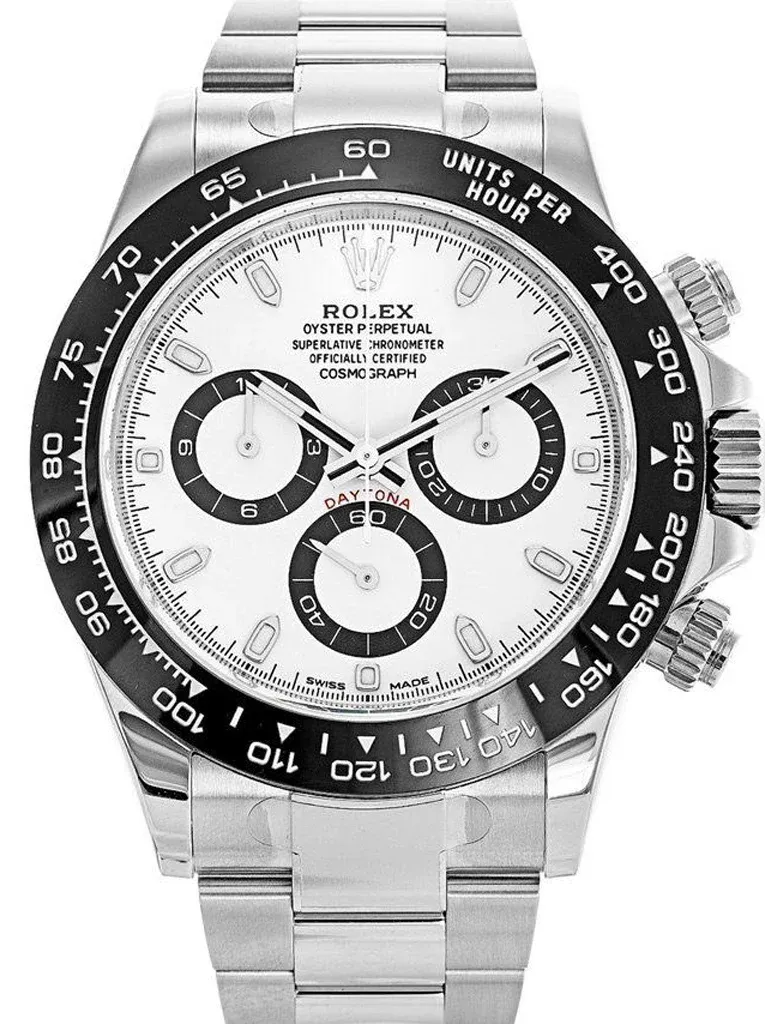 Super Clone Rolex Daytona Panda White Dial Black Bezel Oyster Bracelet