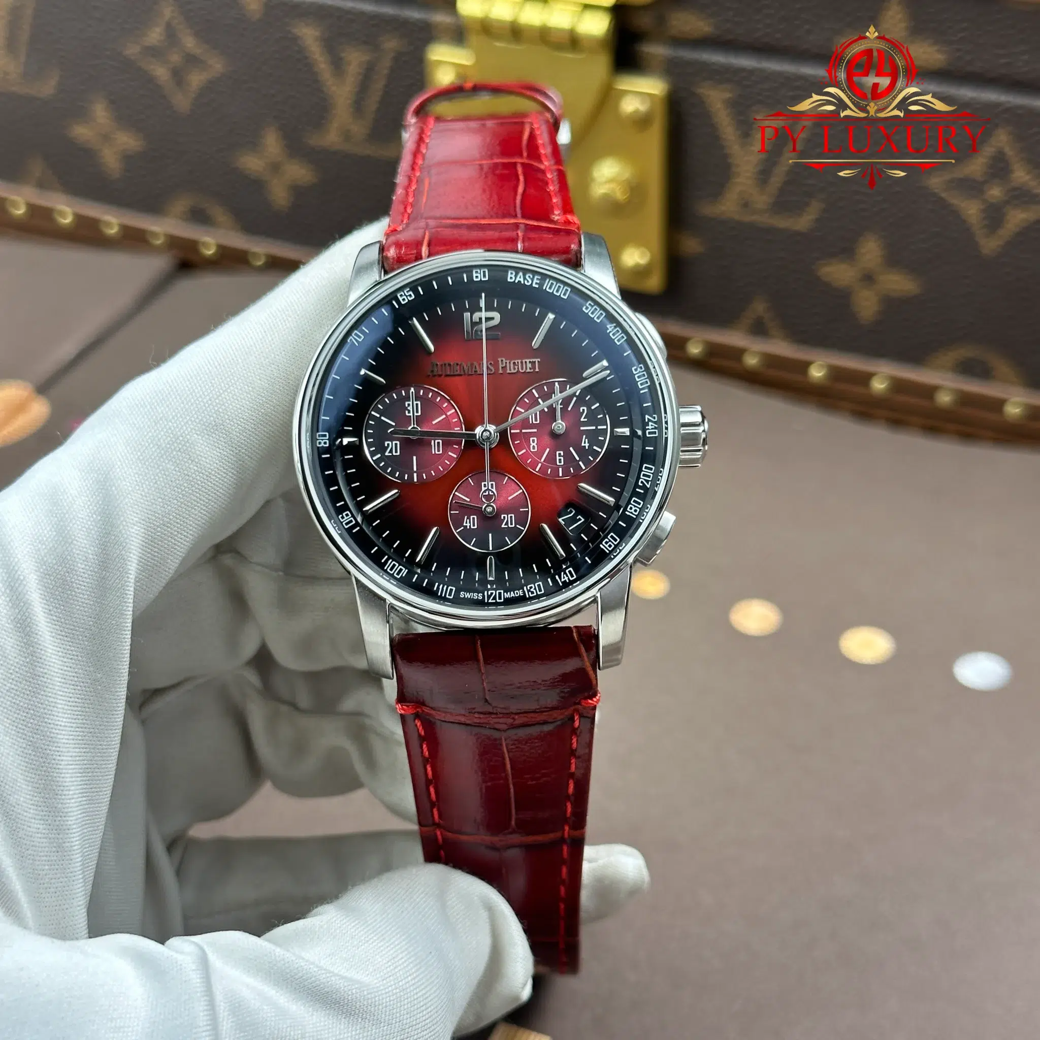 Audemars Piguet Code 11.59 Chronograph 26393BC Smoked Burgundy Dial Leather Strap 1:1 Best Replica APSF 41mm | WATCHREPLICAEXPERT