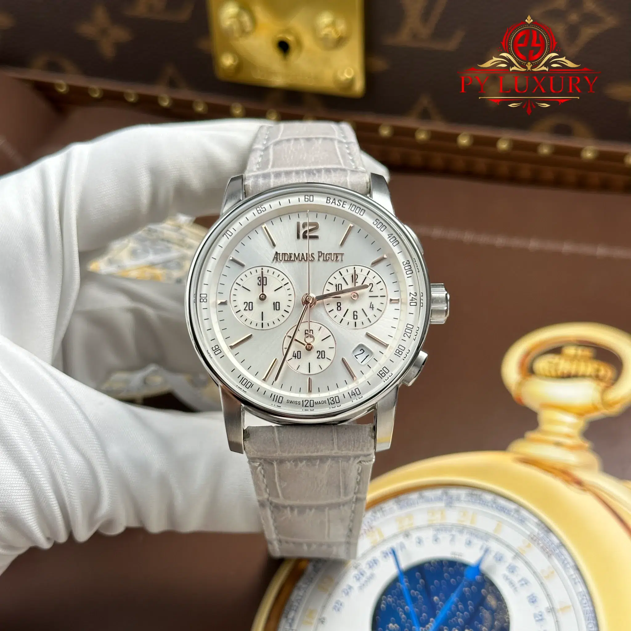 Audemars Piguet Code 11.59 Chronograph 26393CR Grey Dial Leather Strap 1:1 Best Replica APSF 41mm | WATCHREPLICAEXPERT