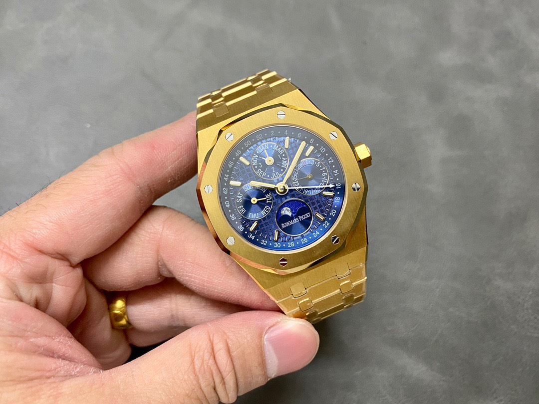 Audemars Piguet Royal Oak Perpetual Calendar 26574BA Yellow Gold Blue Dial Best Replica 41mm | WATCHREPLICAEXPERT