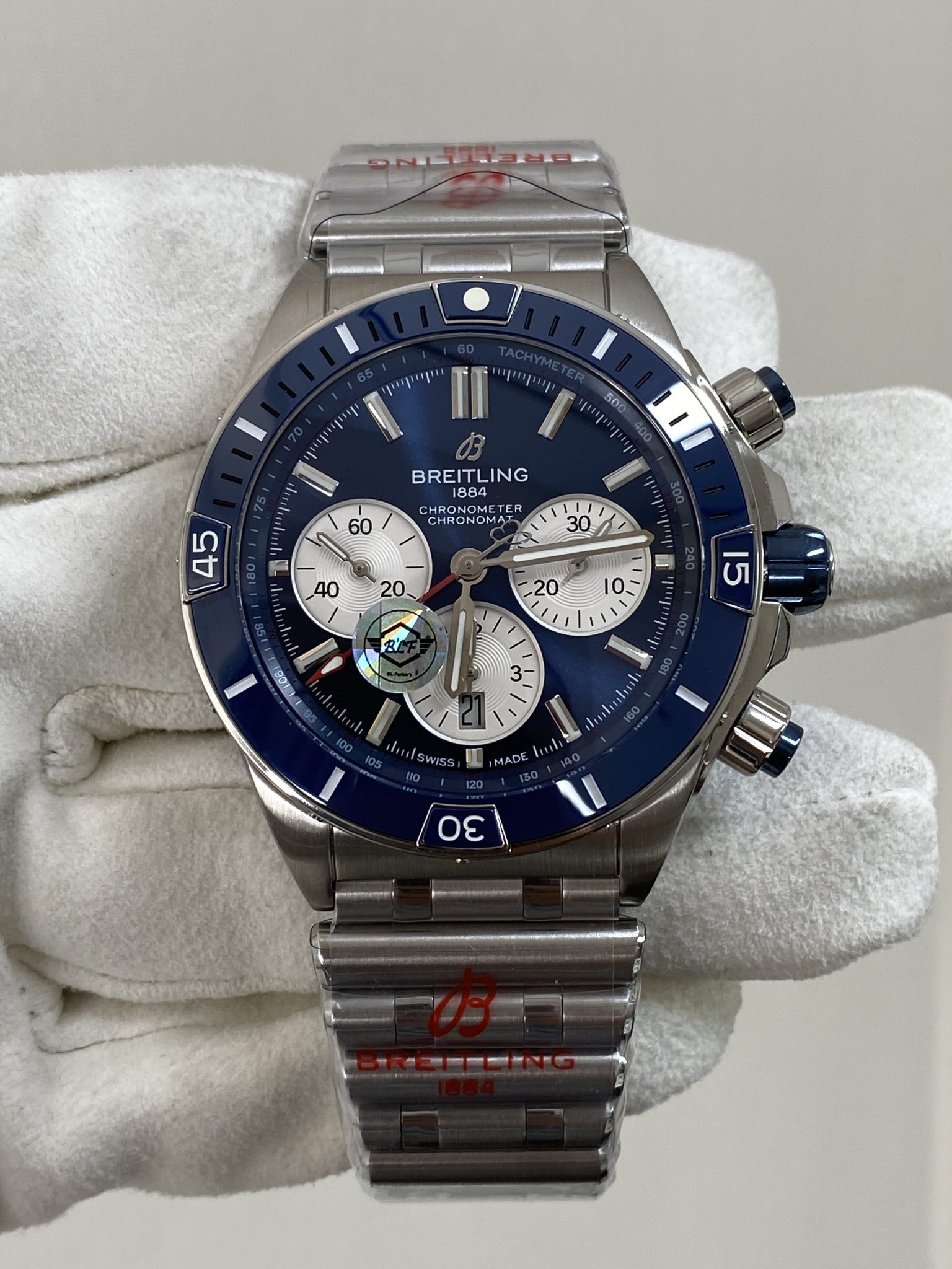 Breitling Super Chronomat B01 AB0136161C1A1 Blue Dial Best Replica BLF 44mm | WATCHREPLICAEXPERT