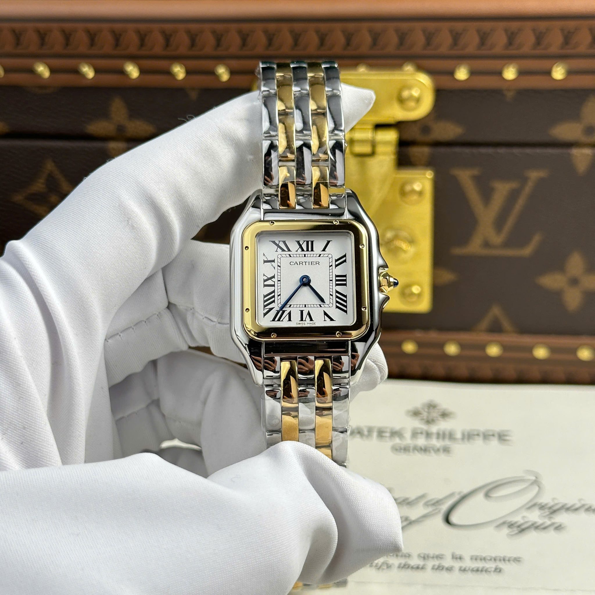 Cartier Panthère Medium Model Steel & Yellow White Dial Best Replica BVF 27mm x 36mm | WATCHREPLICAEXPERT