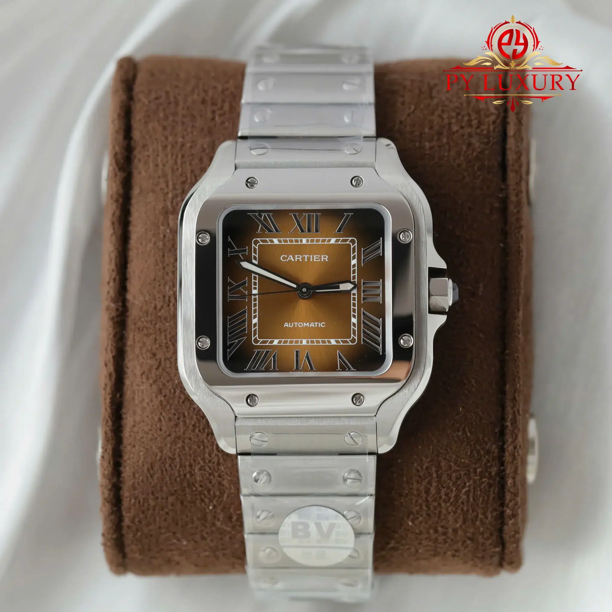 Cartier Santos Medium Model WSSA0065 Brown Dial 1:1 Best Replica BVF 35.1mm | WATCHREPLICAEXPERT