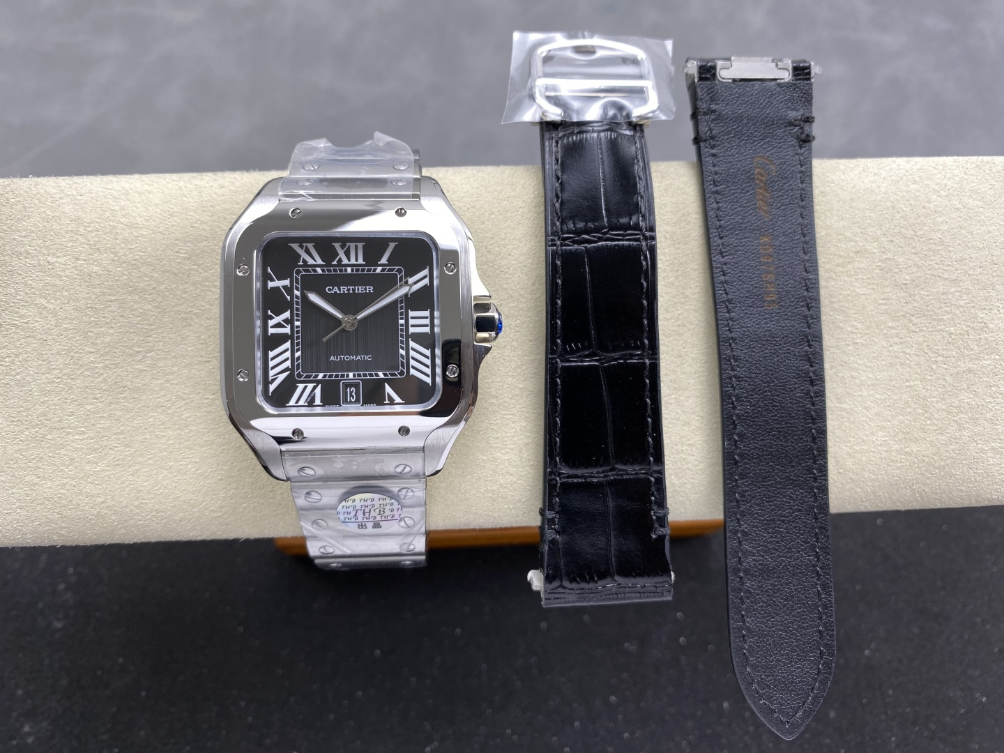 Cartier Santos WSSA0096 Large Model Black Dial Best Replica THBF 39.8mm | WATCHREPLICAEXPERT