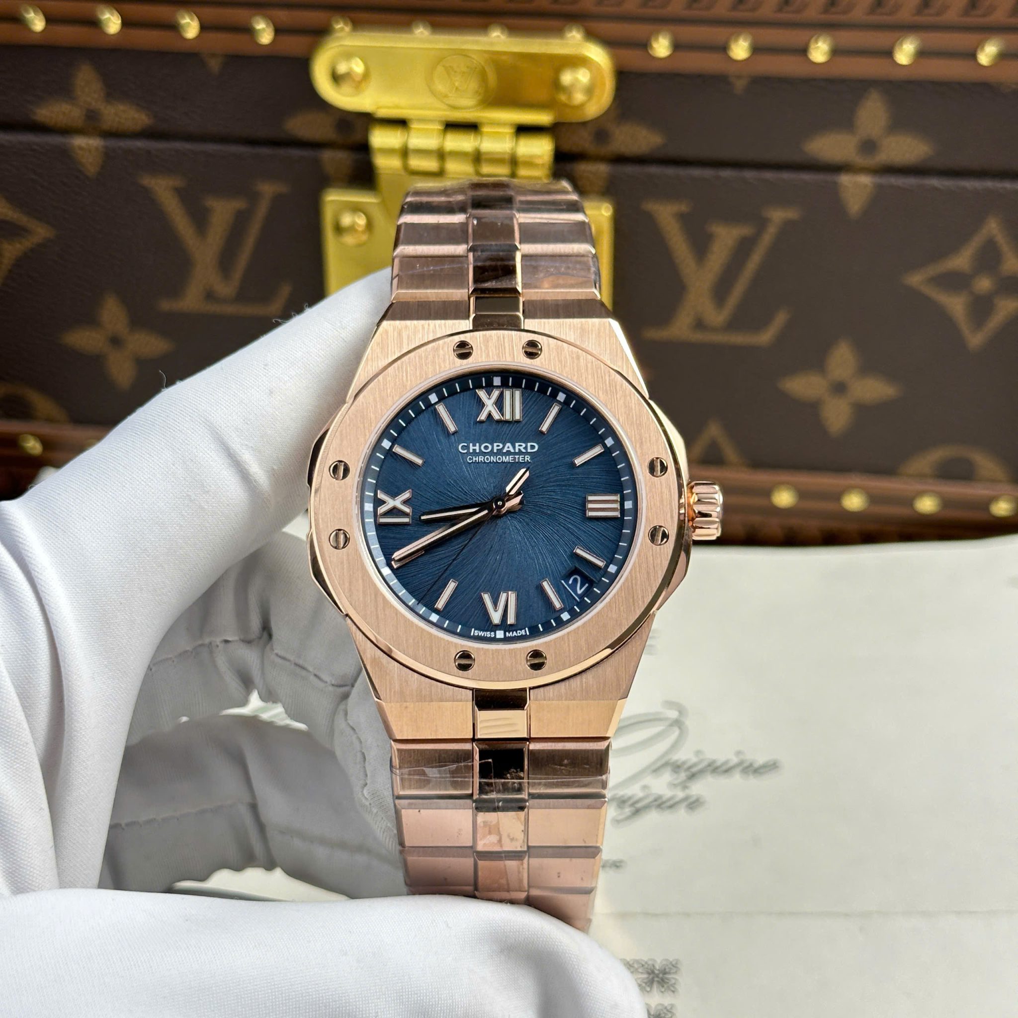 Chopard Alpine Eagle Large 295363-5001 Rose Gold Blue Dial Replica 1:1 GH Factory 41mm | WATCHREPLICAEXPERT