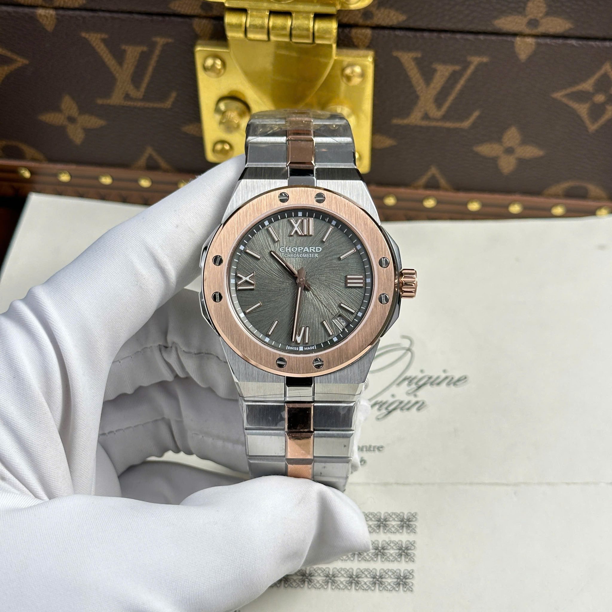 Chopard Alpine Eagle Large 298600-6001 Two Tone Rose Gold Grey Dial 1:1 Best Copy GH Factory 41mm | WATCHREPLICAEXPERT