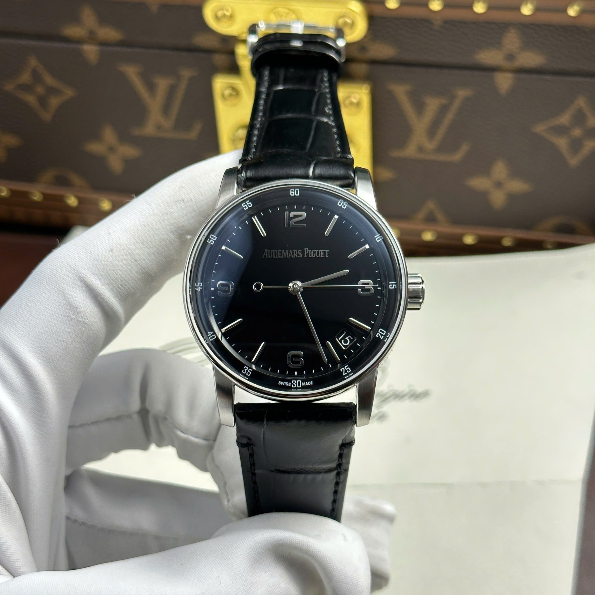 Đồng Hồ Audemars Piguet Code 11.59 15210BC Mặt Đen Dây Da Replica 1:1 APSF 41mm | WATCHREPLICAEXPERT