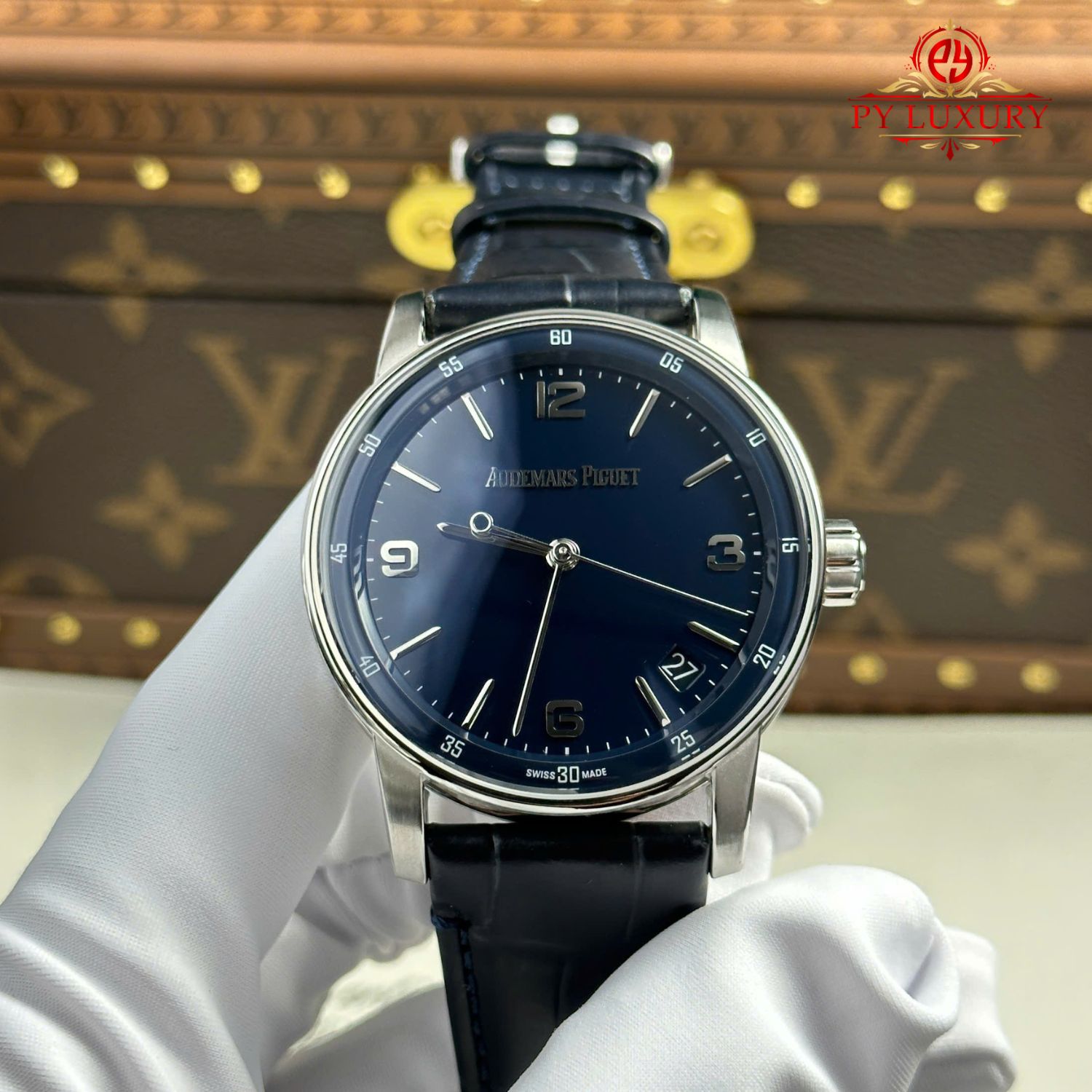 Đồng Hồ Audemars Piguet Code 11.59 Automatic 15210BC Mặt Xanh Dương Dây Da Replica 1:1 APSF 41mm | WATCHREPLICAEXPERT