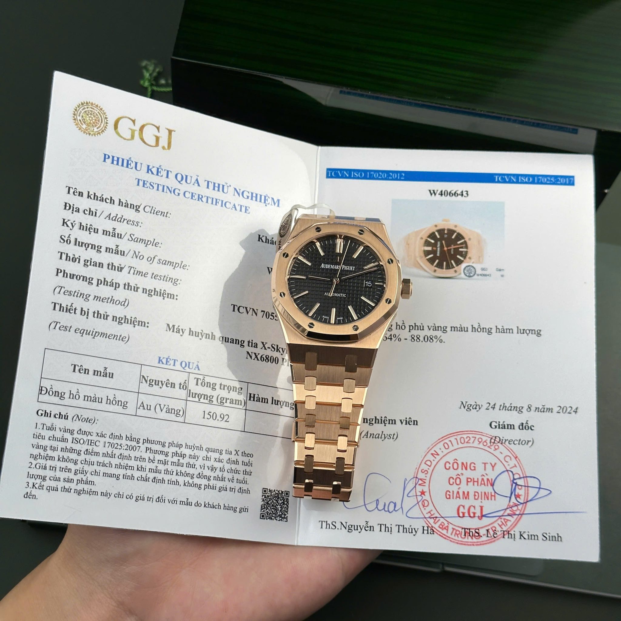 Đồng Hồ Audemars Piguet Royal Oak 15400OR Mặt Đen Bọc Vàng Hồng 18K Rep 1:1 ZF 41mm | WATCHREPLICAEXPERT