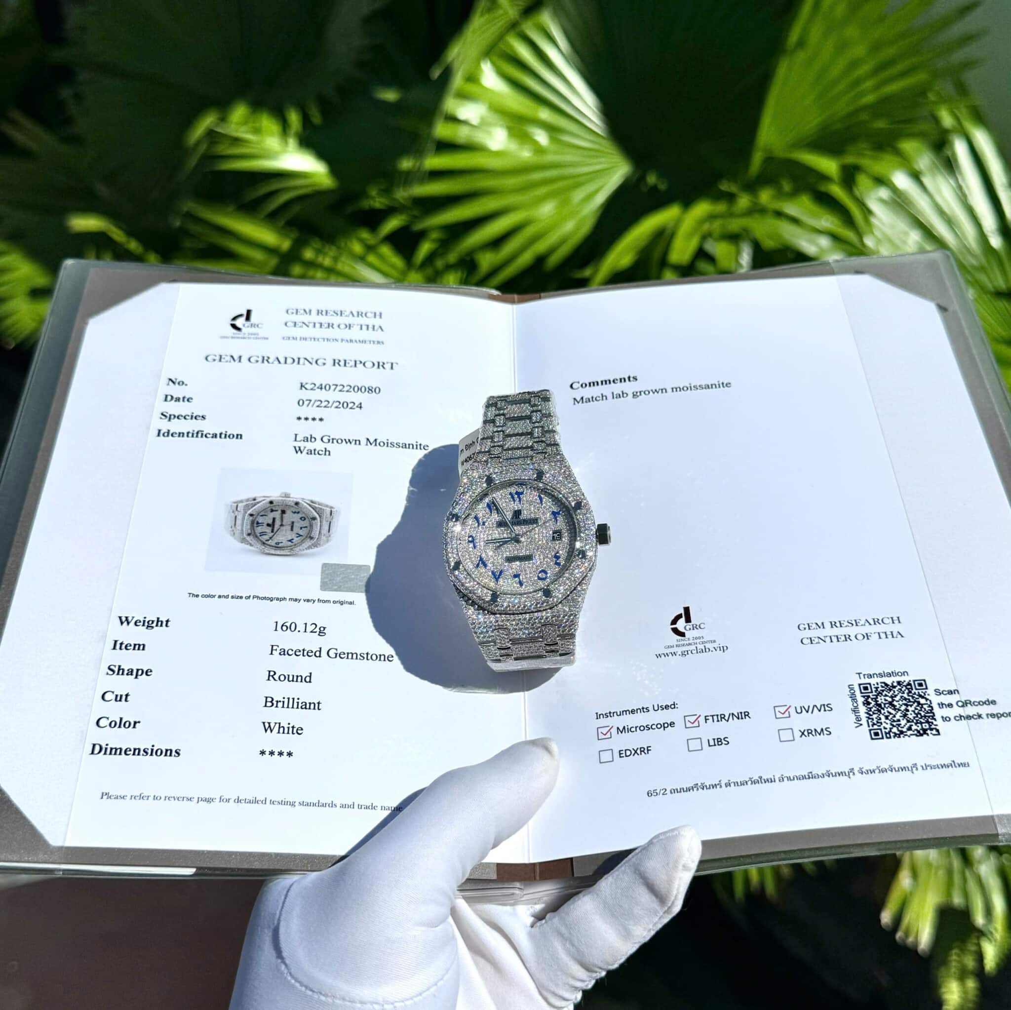 Đồng Hồ Audemars Piguet Royal Oak Mặt Số Ả Rập Xanh Rep 1:1 Chế Tác Full Moissanite 41mm | WATCHREPLICAEXPERT