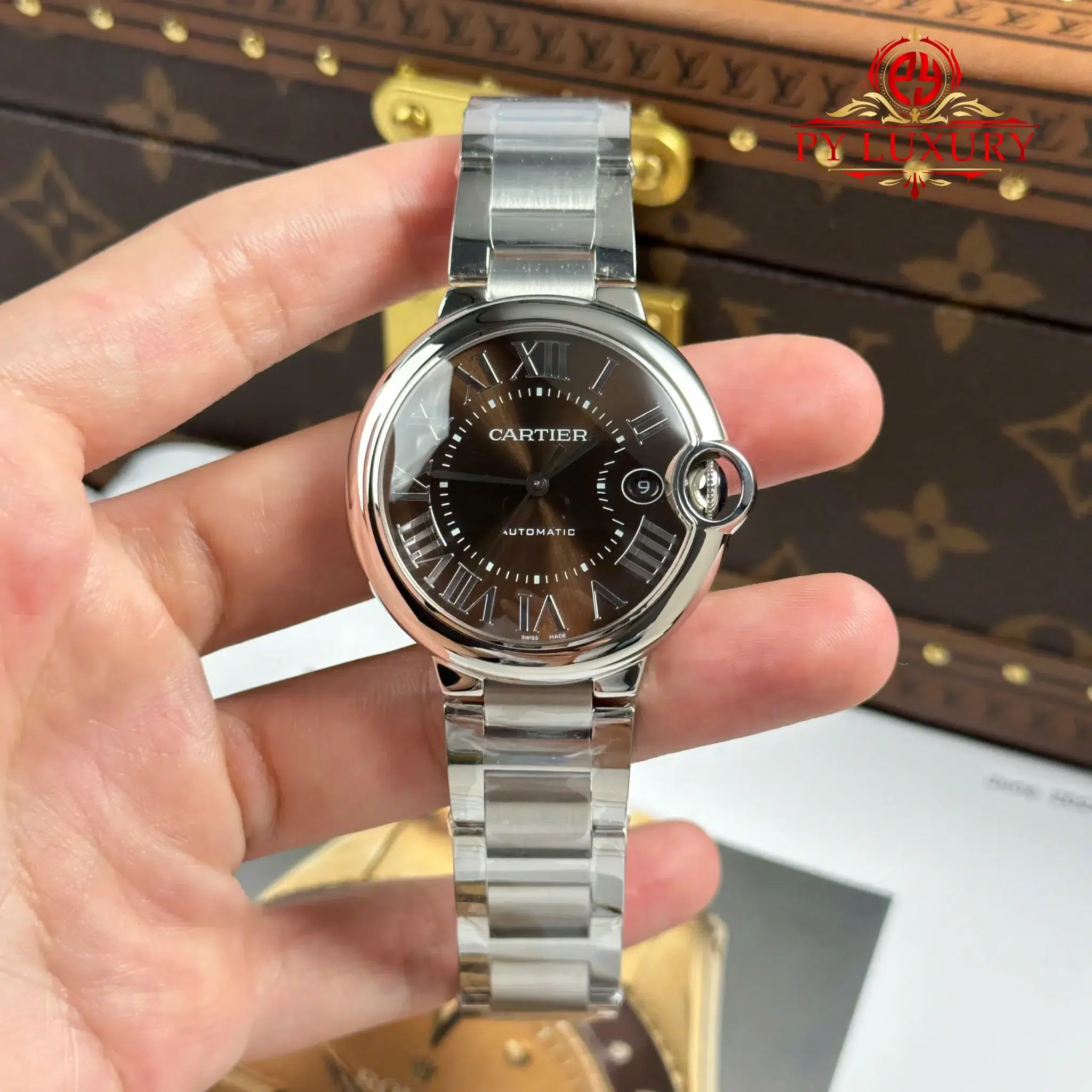 Đồng Hồ Cartier Ballon Bleu de Cartier Mặt Nâu Replica 1:1 AF 40mm | WATCHREPLICAEXPERT