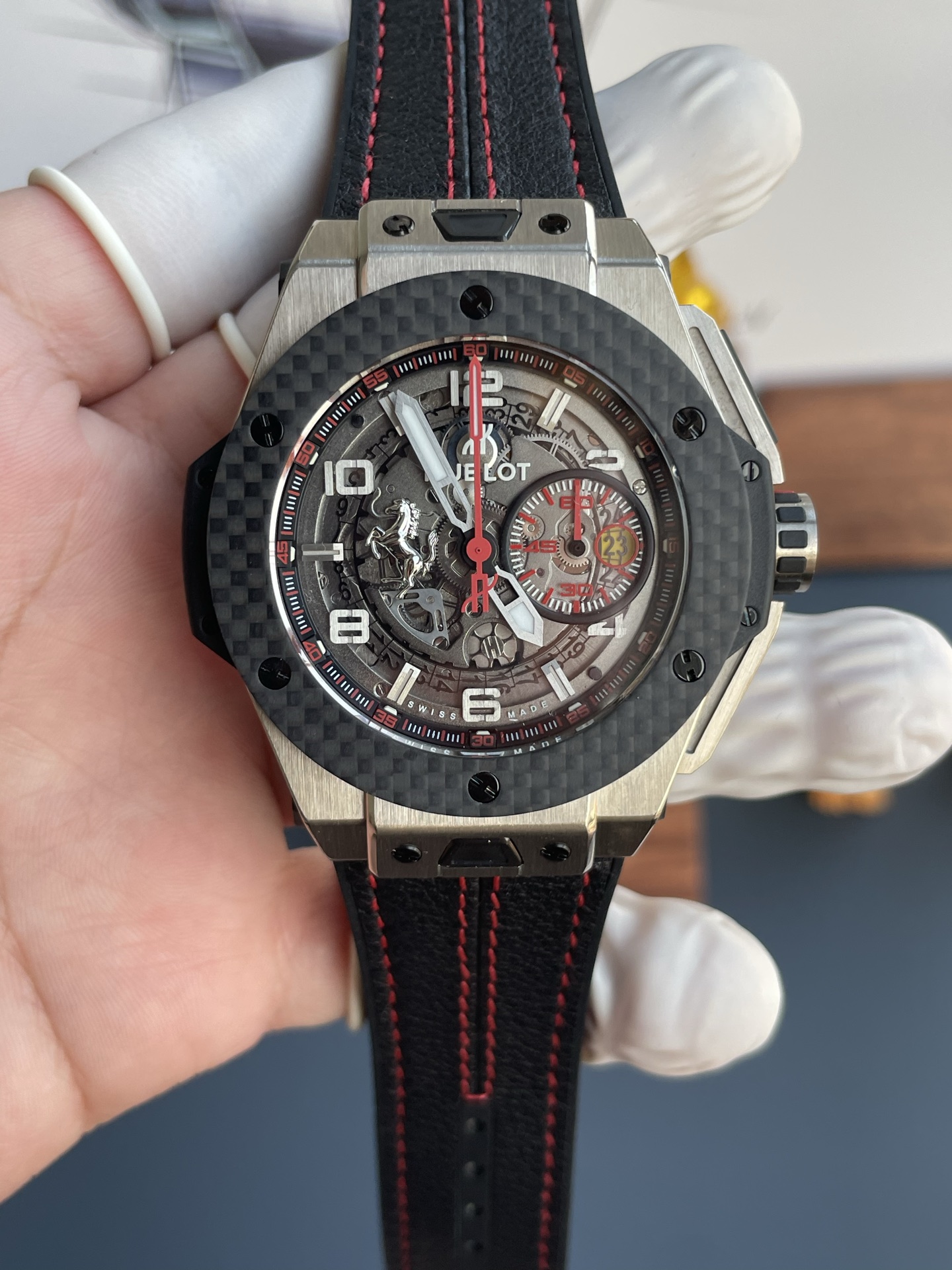 Đồng Hồ Hublot Big Bang 401.NQ.0123.VR Ferrari Vỏ Titan Replica 1:1 HBBF 45mm | WATCHREPLICAEXPERT