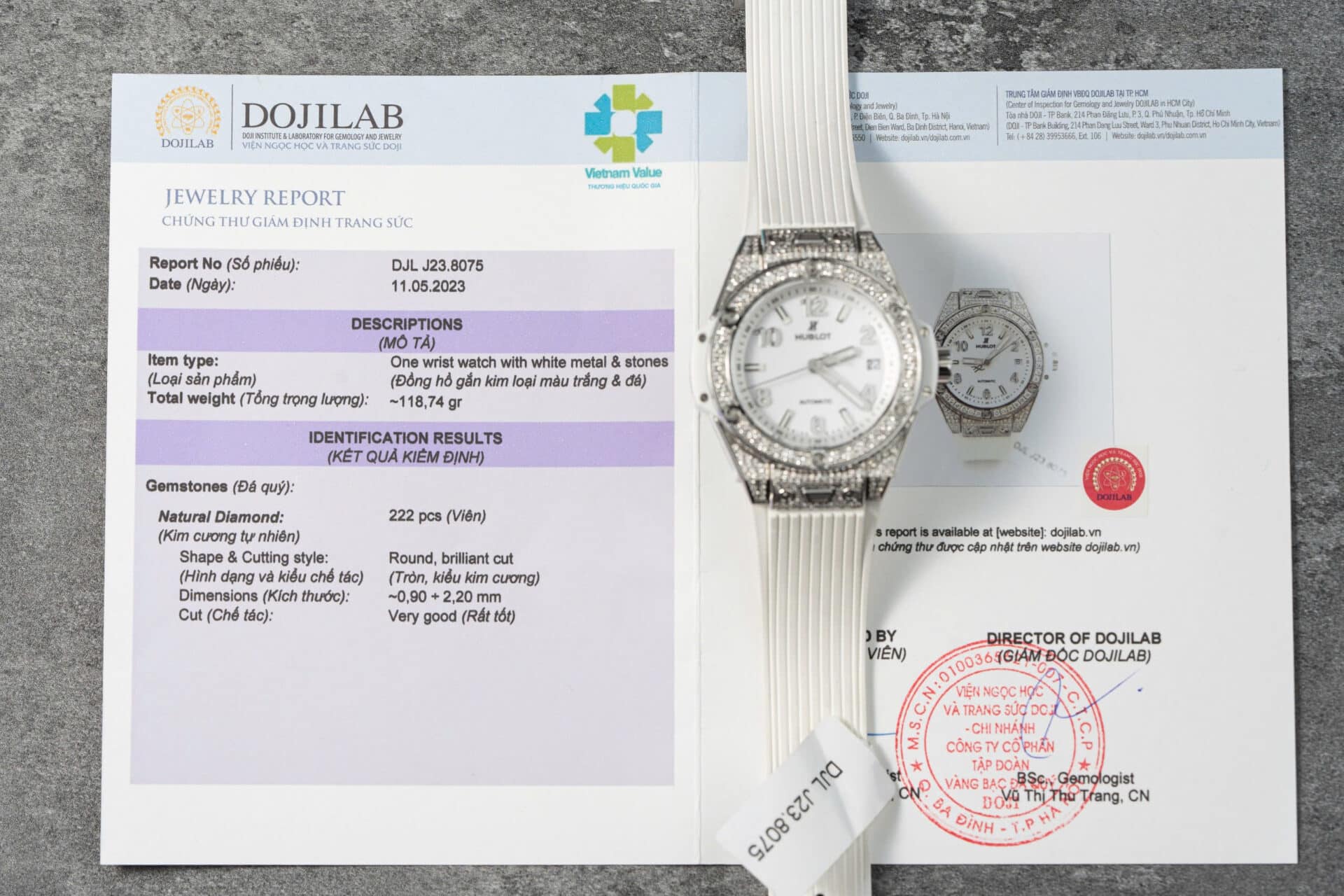 Đồng Hồ Hublot Big Bang One Click Steel White Pavé Màu Trắng Độ Kim Cương Thiên Nhiên 39mm | WATCHREPLICAEXPERT