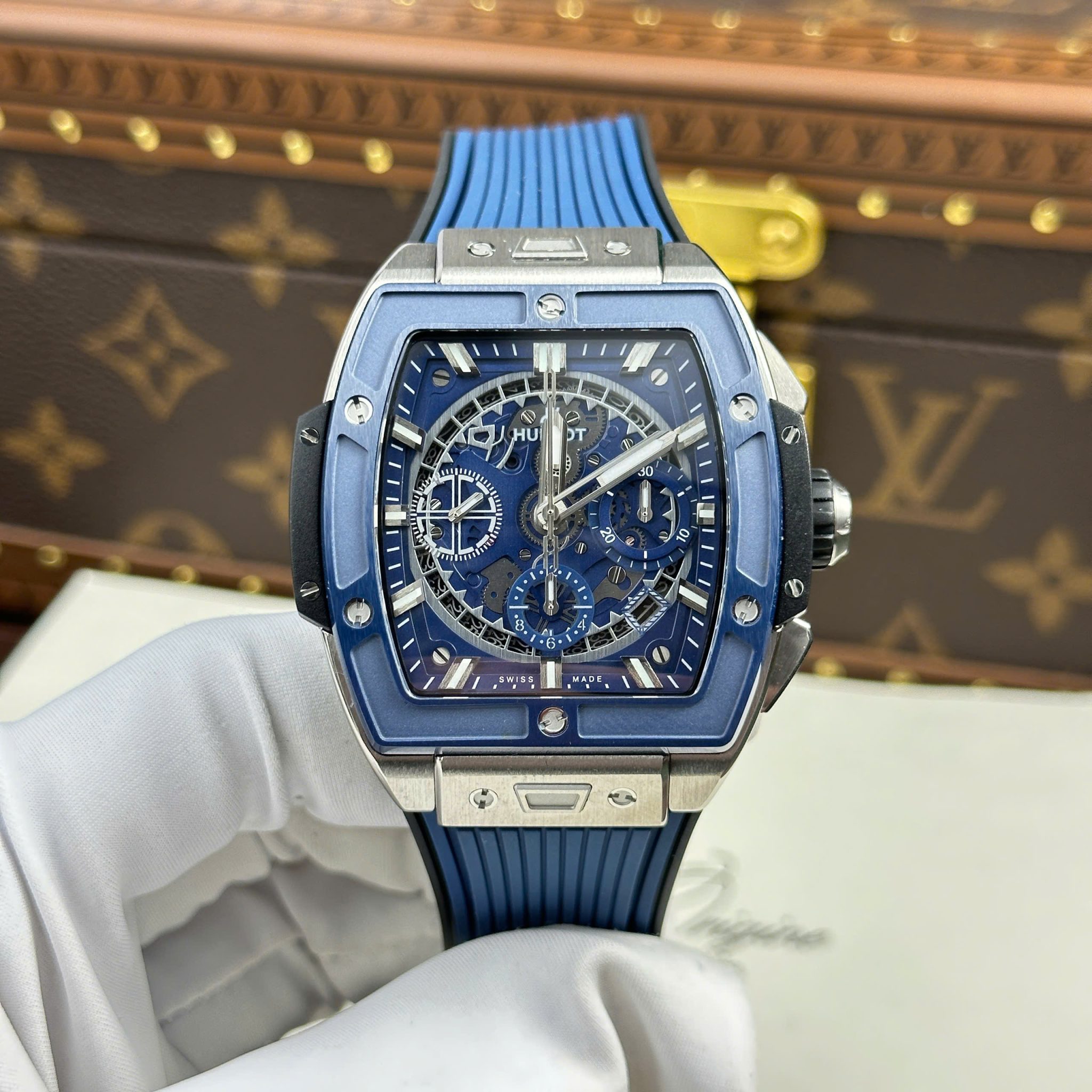 Đồng Hồ Hublot Spirit of Big Bang Titanium Blue Ceramic Màu Xanh Dương Rep 1:1 Cao Nhất BBF 42mm | WATCHREPLICAEXPERT