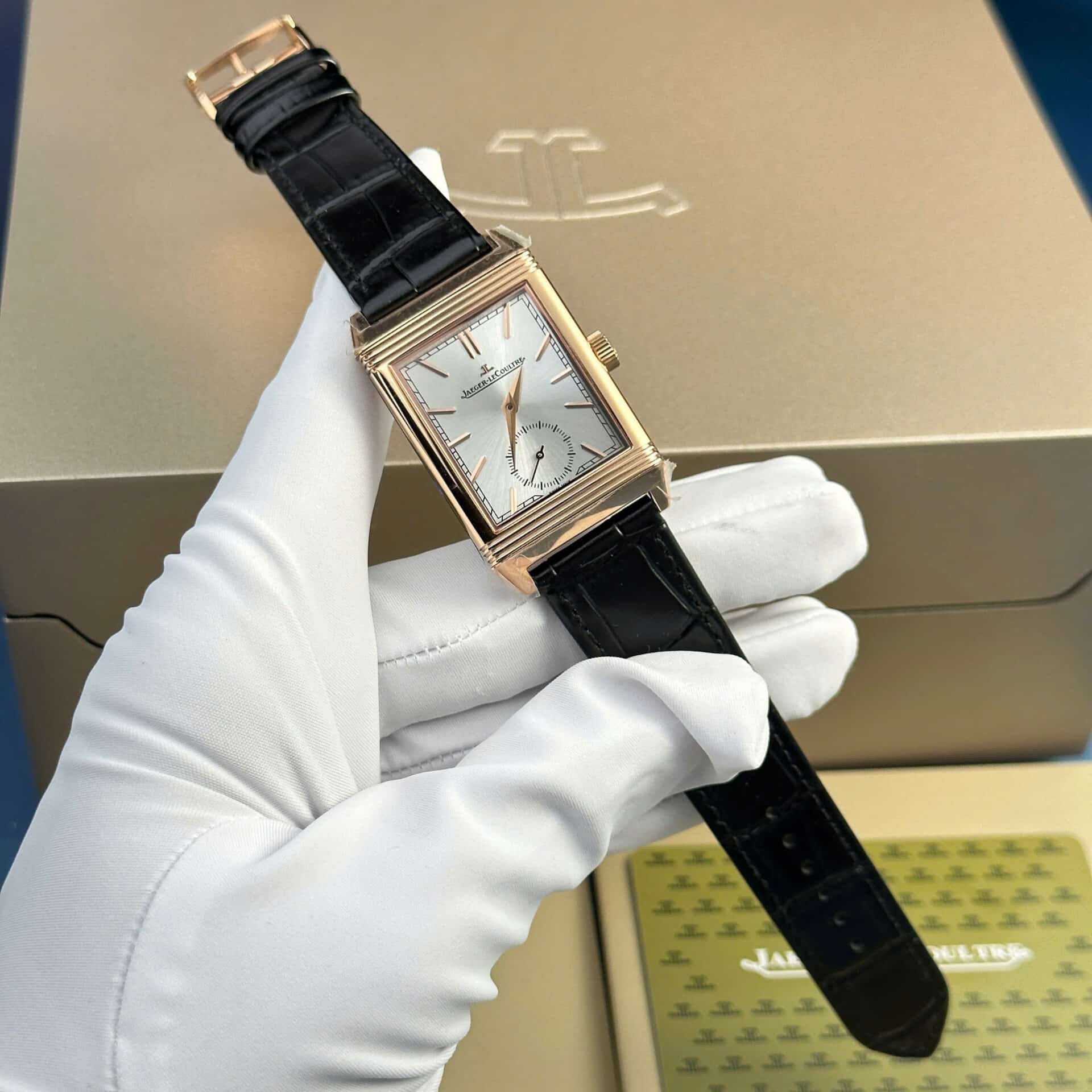 Đồng Hồ Jaeger-LeCoultre Reverso Tribute Monoface Small Seconds Q7132521 Vàng Hồng Mặt Số Bạc Rep 1:1 MGF 45.6×27.4mm | WATCHREPLICAEXPERT