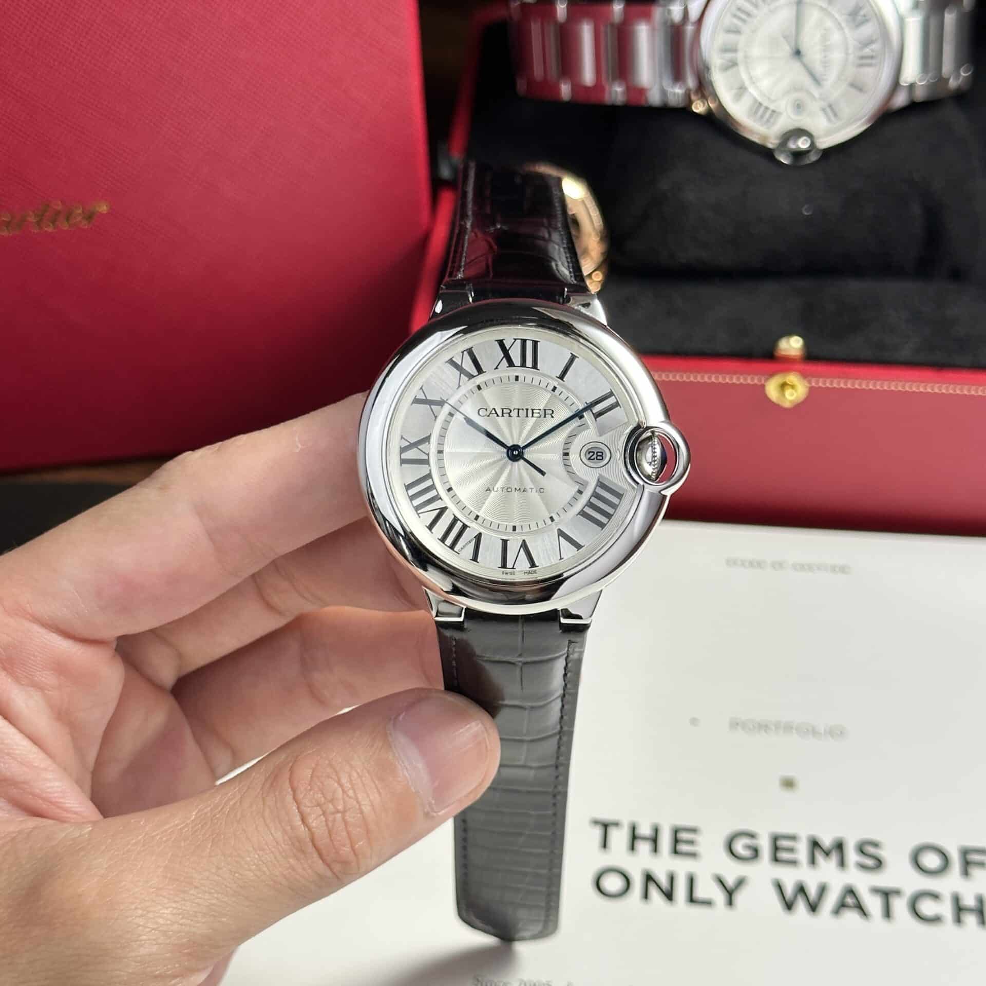 Đồng Hồ Nam Cartier Ballon Bleu WSBB0026 Dây Da Rep 1:1 Cao Cấp 42mm | WATCHREPLICAEXPERT