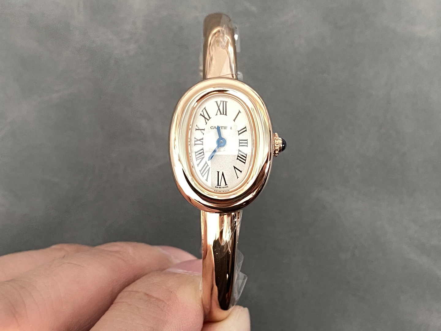 Đồng Hồ Nữ Cartier Baignoire Mini Model Vàng Hồng Mặt Số Bạc Replica 1:1 Phủ Vàng BBAF (Size Cổ Tay 15, 16, 17cm) | WATCHREPLICAEXPERT