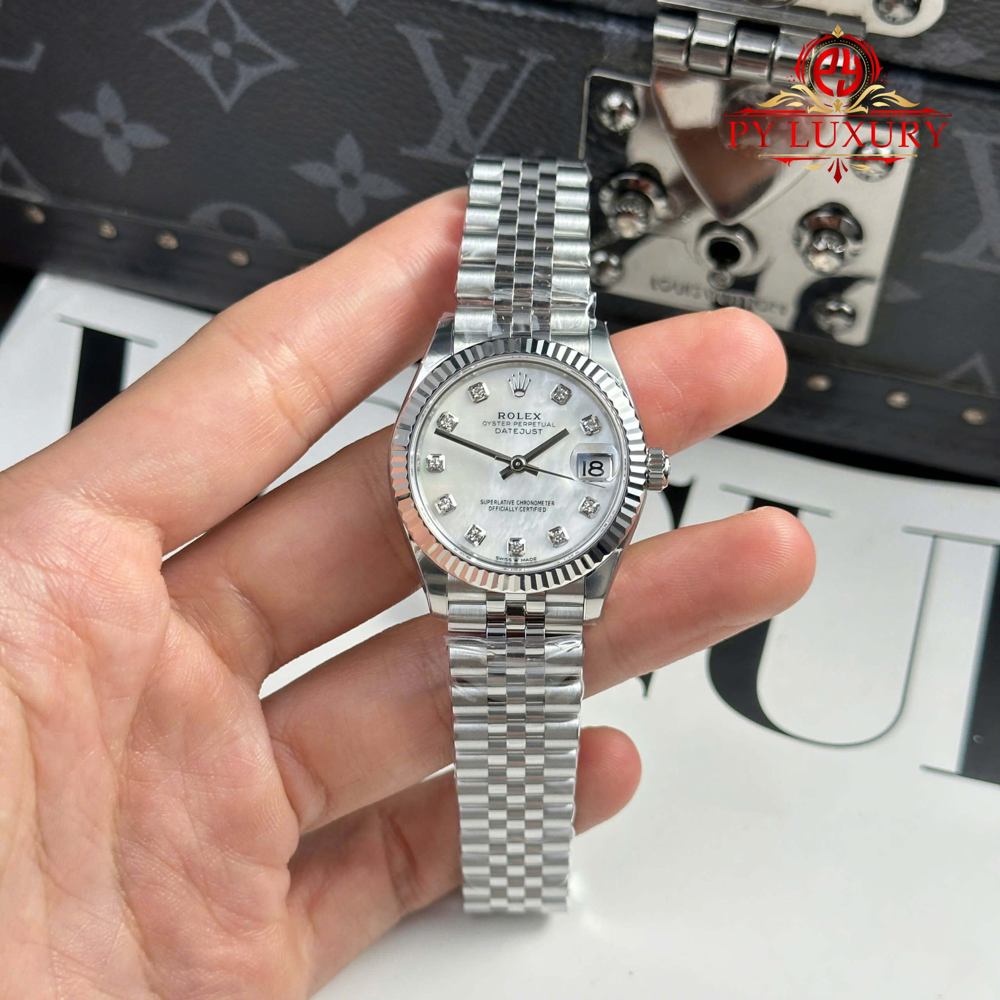 Đồng Hồ Nữ Rolex Datejust 278274 Mặt Xà Cừ Trắng Dây Jubilee Replica 1:1 THB 31mm | WATCHREPLICAEXPERT