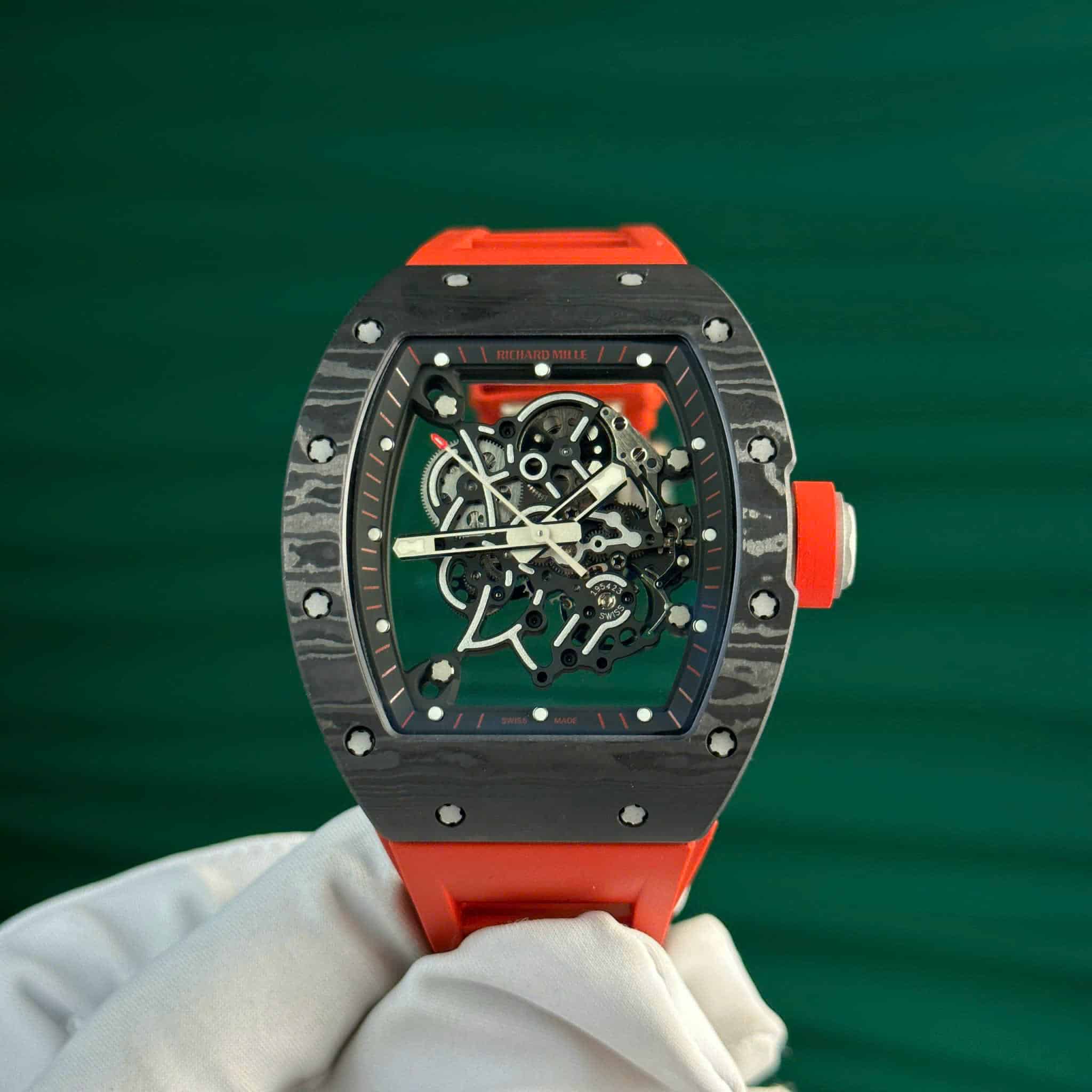 Đồng Hồ Richard Mille RM055 Bubba Watson Dark Legend Vỏ Carbon Rep 1:1 Cao Nhất ZF 42.7mm x 49.9mm | WATCHREPLICAEXPERT