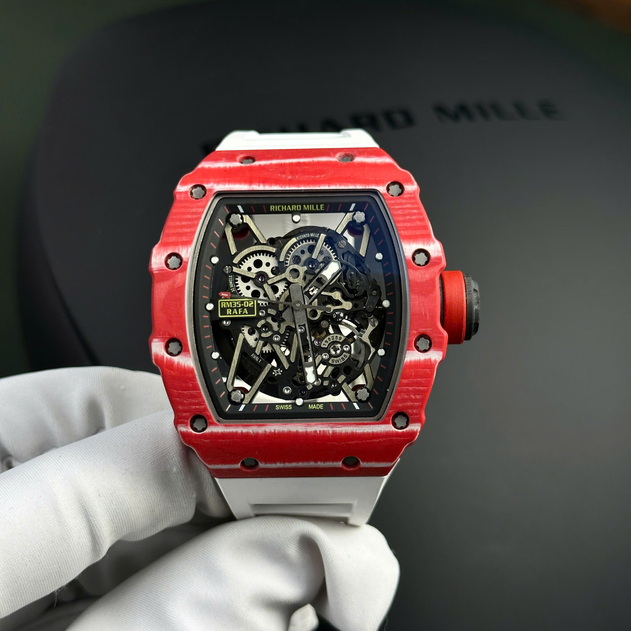 Đồng Hồ Richard Mille RM35-02 Rafael Nadal Sợ Thạch Anh Đỏ Replica 1:1 BBR 49.94mm x 44.5mm | WATCHREPLICAEXPERT