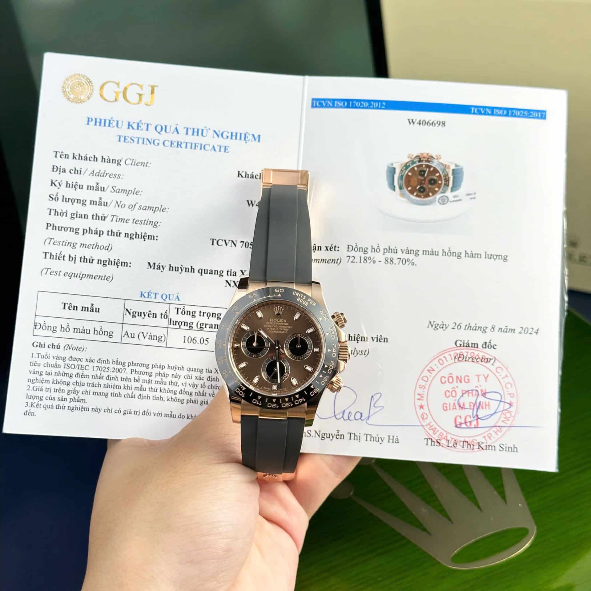 Đồng hồ Rolex Daytona 116515LN-0041 Mặt Nâu Chocolate Bọc Vàng 18K Dây Cao Su 40mm | WATCHREPLICAEXPERT