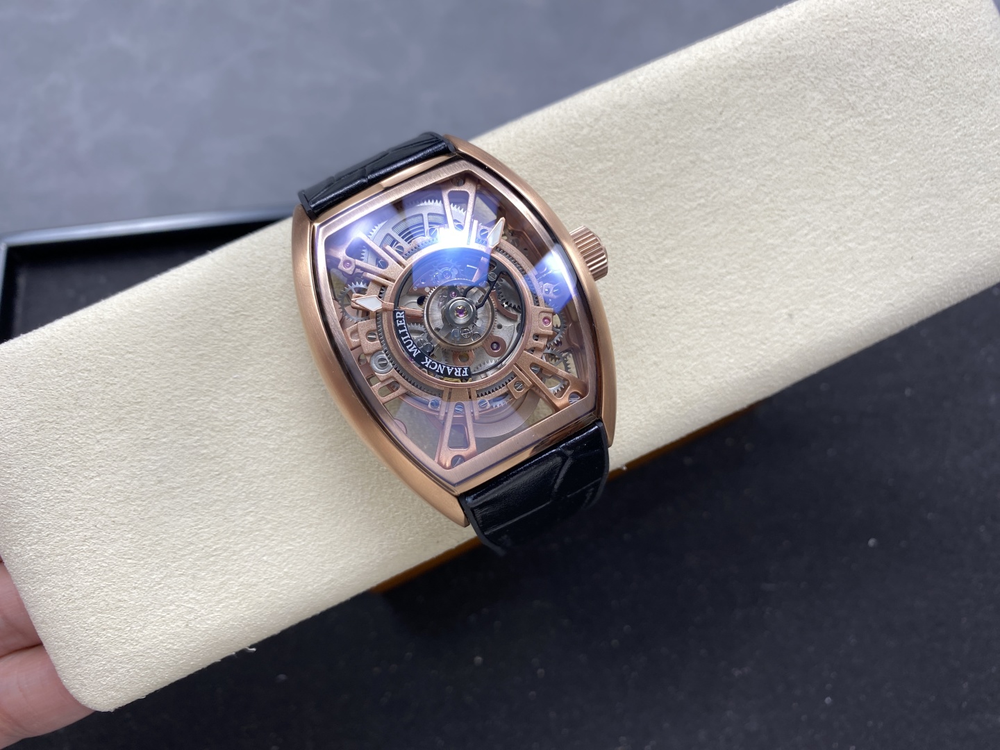 Franck Muller Curvex CX Grand Central Tourbillon Rose Gold Skeleton Dial Best Edition 36 x 53.1mm | WATCHREPLICAEXPERT