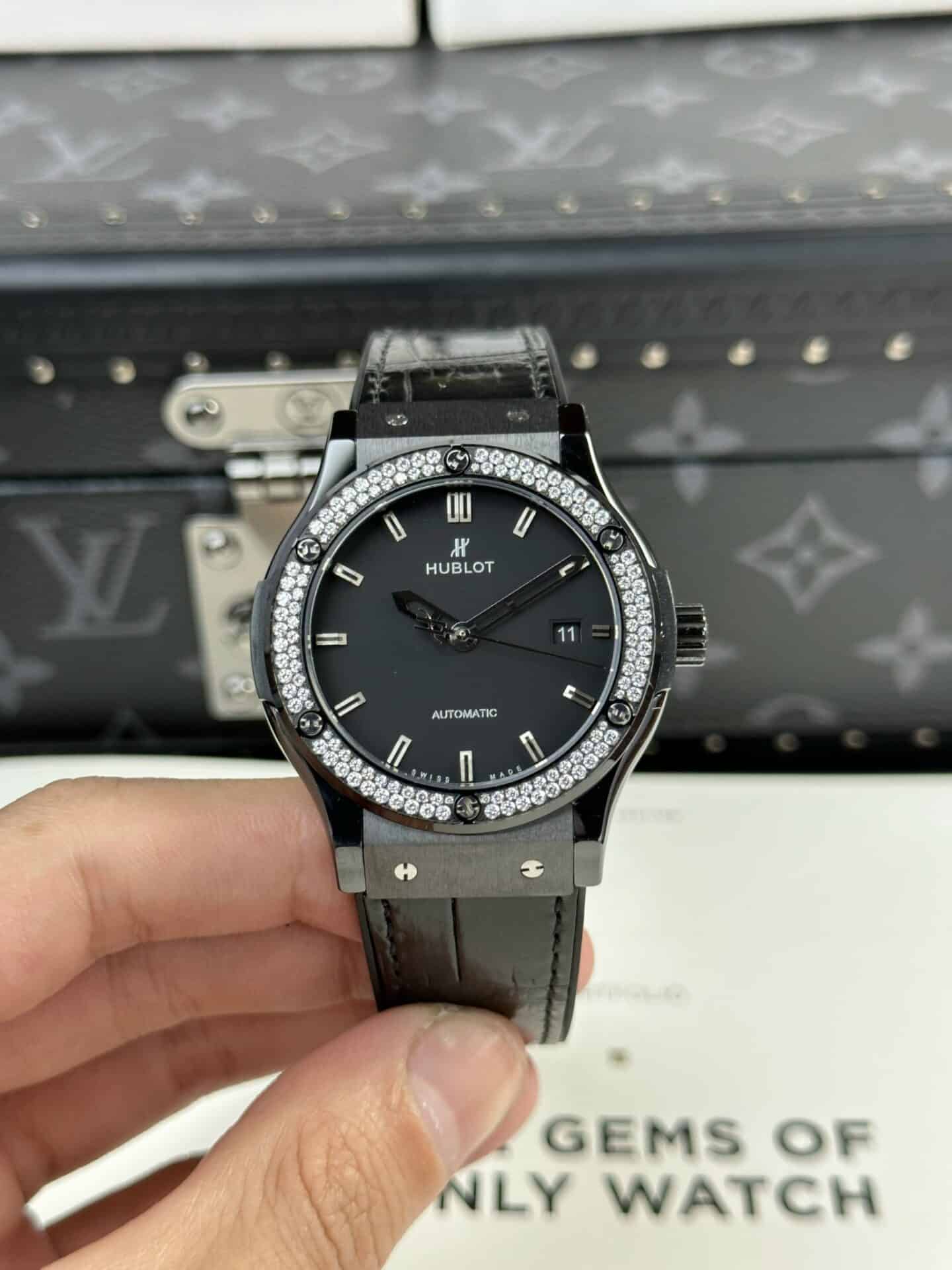 Hublot Classic Fusion Black Magic Diamond Ceramic Case Stone-set Bezel Best Replica JJZ 42mm | WATCHREPLICAEXPERT