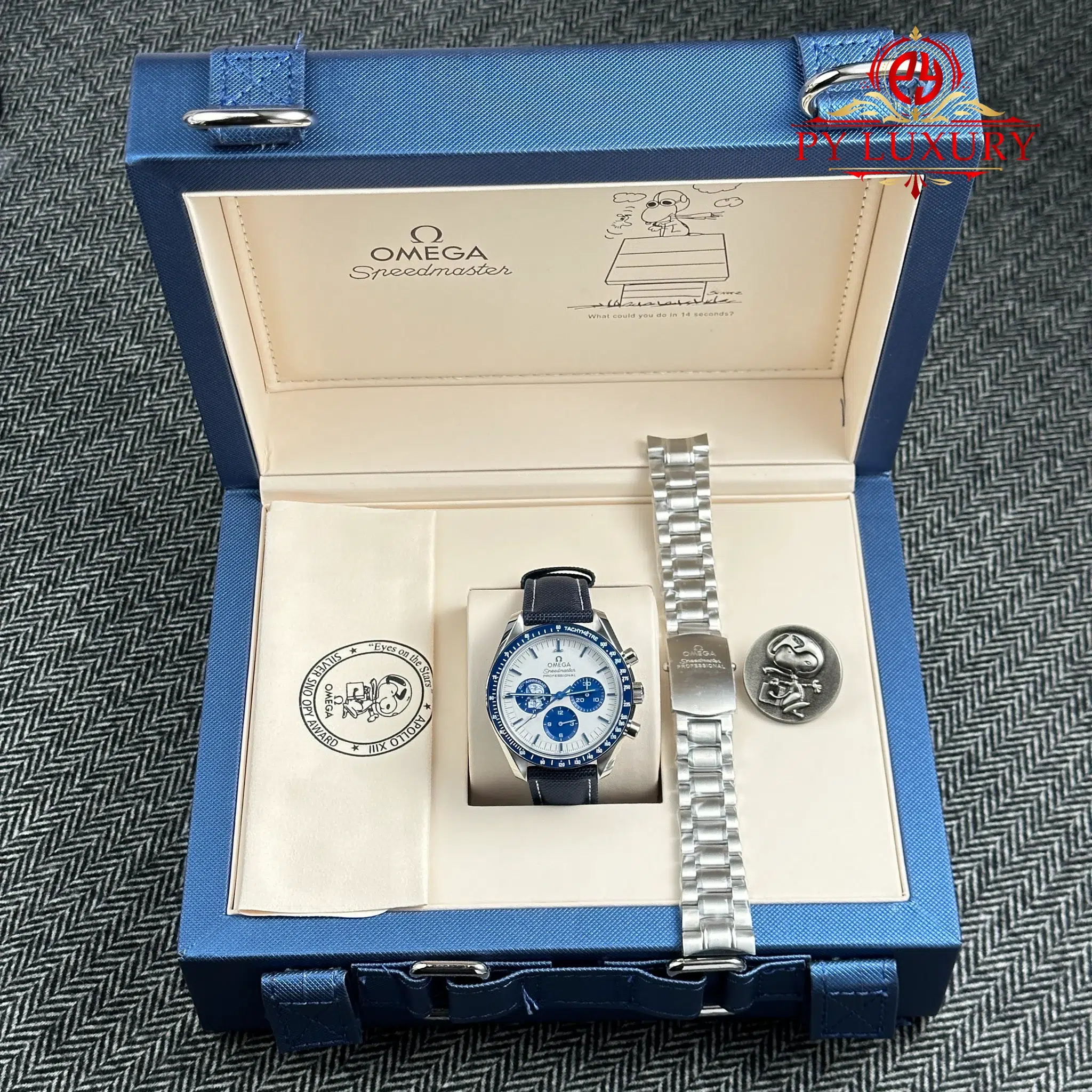 Omega Speedmaster Silver Snoopy 50th Anniversary Chronograph Best Replica 42mm | WATCHREPLICAEXPERT