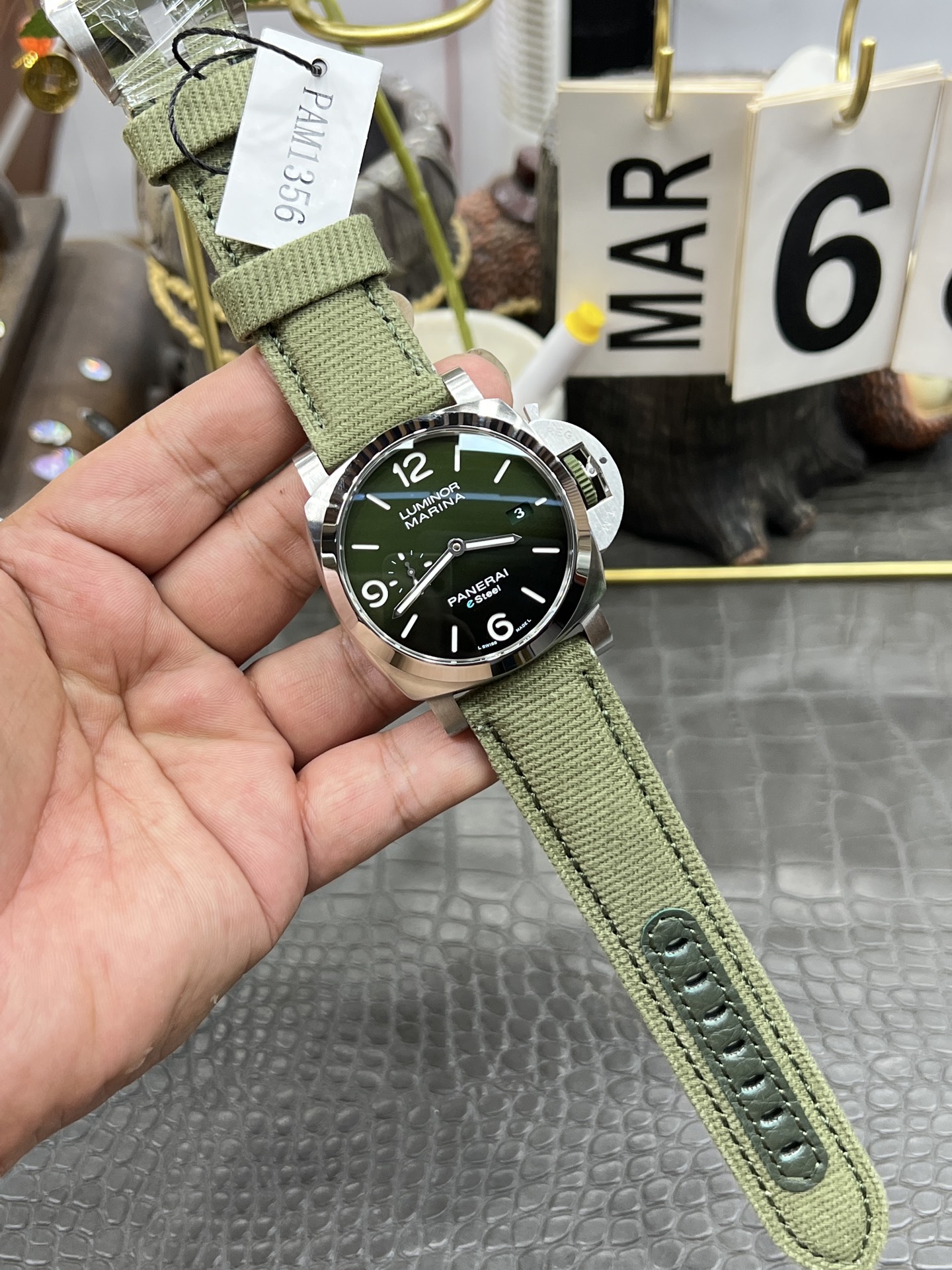 Panerai Luminor Marina Esteel Verde Smeraldo PAM1356 Green Dial 1:1 Best Replica VSF 44mm | WATCHREPLICAEXPERT