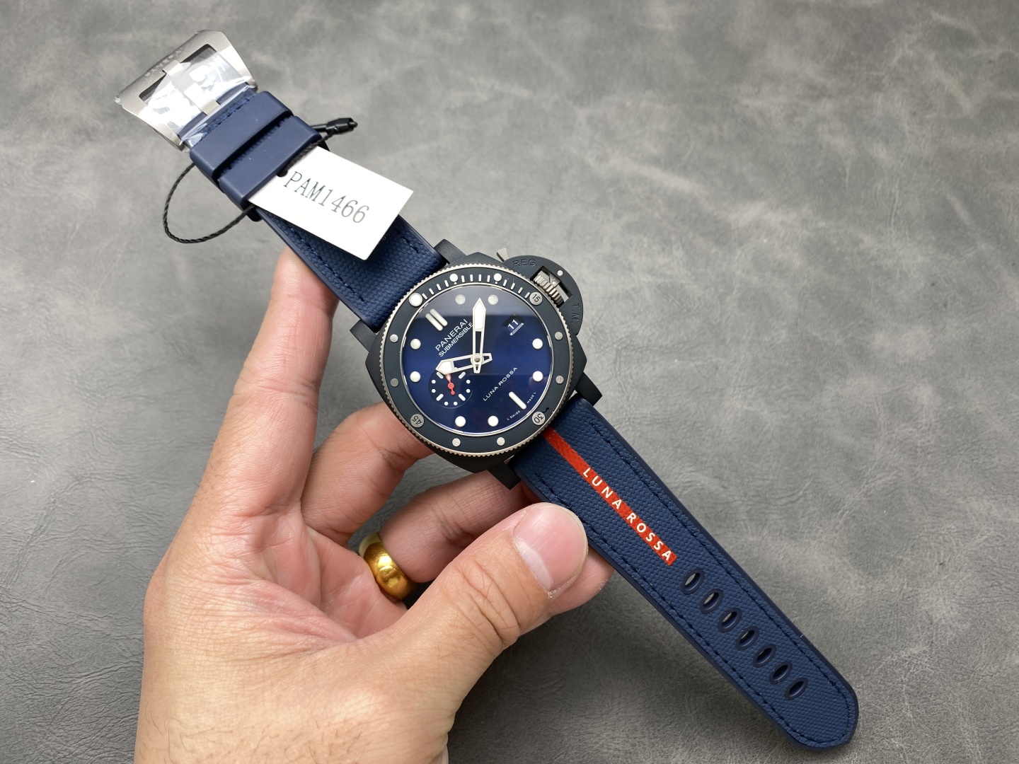 Panerai Submersible QuarantaQuattro Luna Rossa Ti-Ceramitech PAM1466 Blue Dial 1:1 Best Replica VSF 44mm | WATCHREPLICAEXPERT