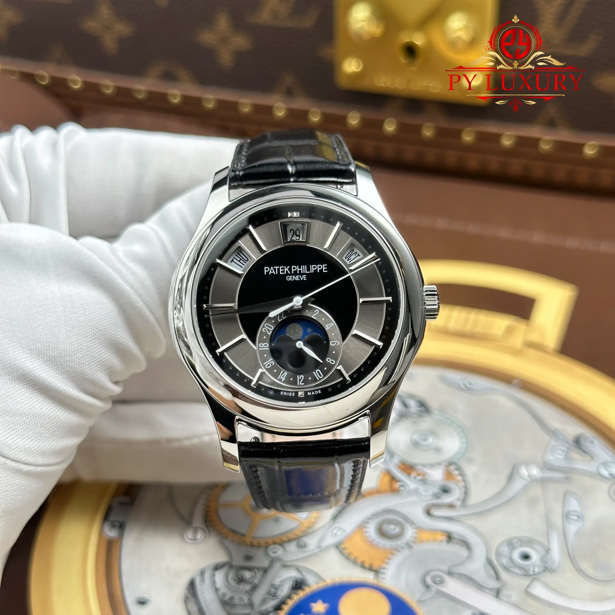 Patek Philippe Complications 5205G-010 Grey Dial Leather Best Replica GRF 40mm | WATCHREPLICAEXPERT