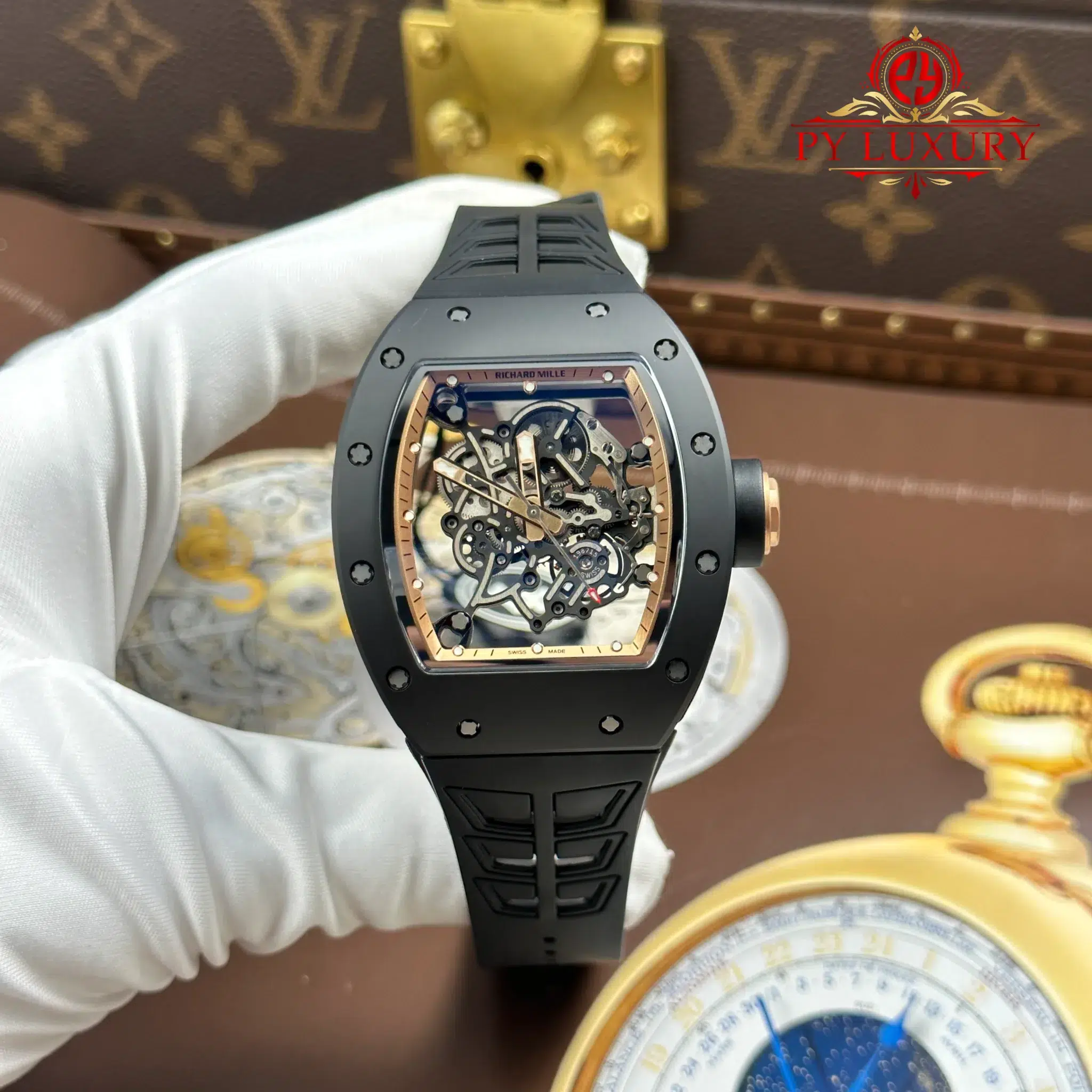 Richard Mille RM055 Bubba Watson Black Ceramic Asia Edition Black Rubber Strap Best Replica ZF 42.7mm | WATCHREPLICAEXPERT