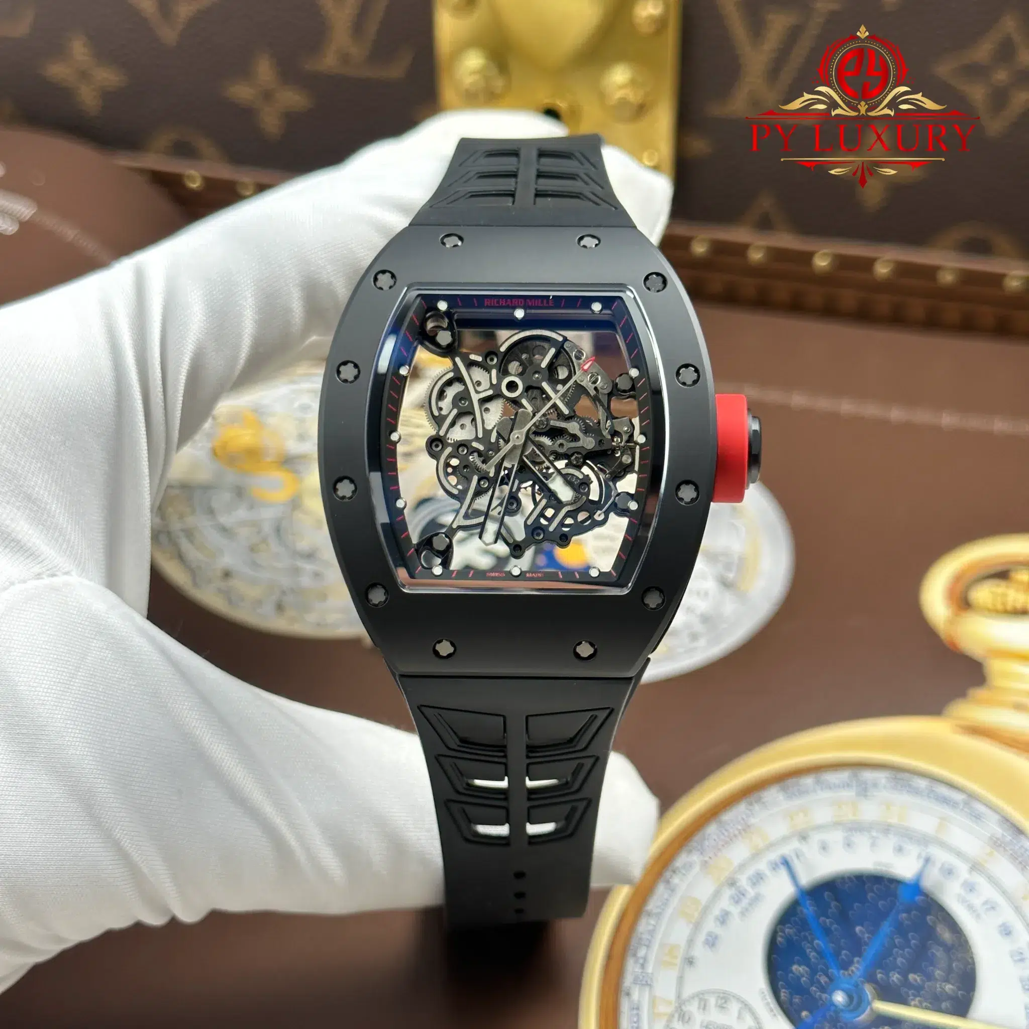Richard Mille RM055 Bubba Watson Black Ceramic Dubail Edition Rubber Strap 1:1 Best Replica ZF 42.7mm | WATCHREPLICAEXPERT