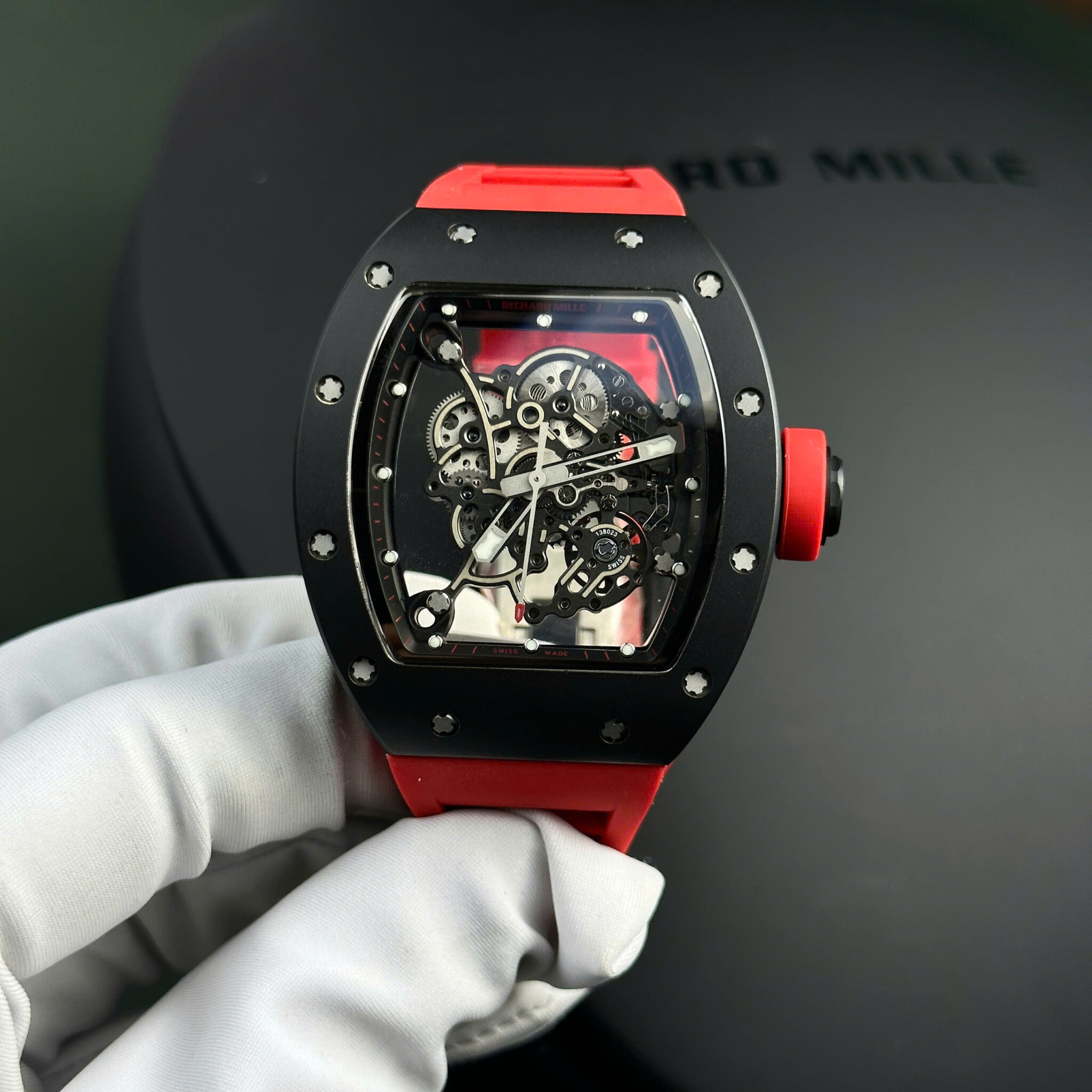 Richard Mille RM055 Bubba Watson Black Ceramic Red Rubber Strap Best Replica BBR V3 42.7mm | WATCHREPLICAEXPERT
