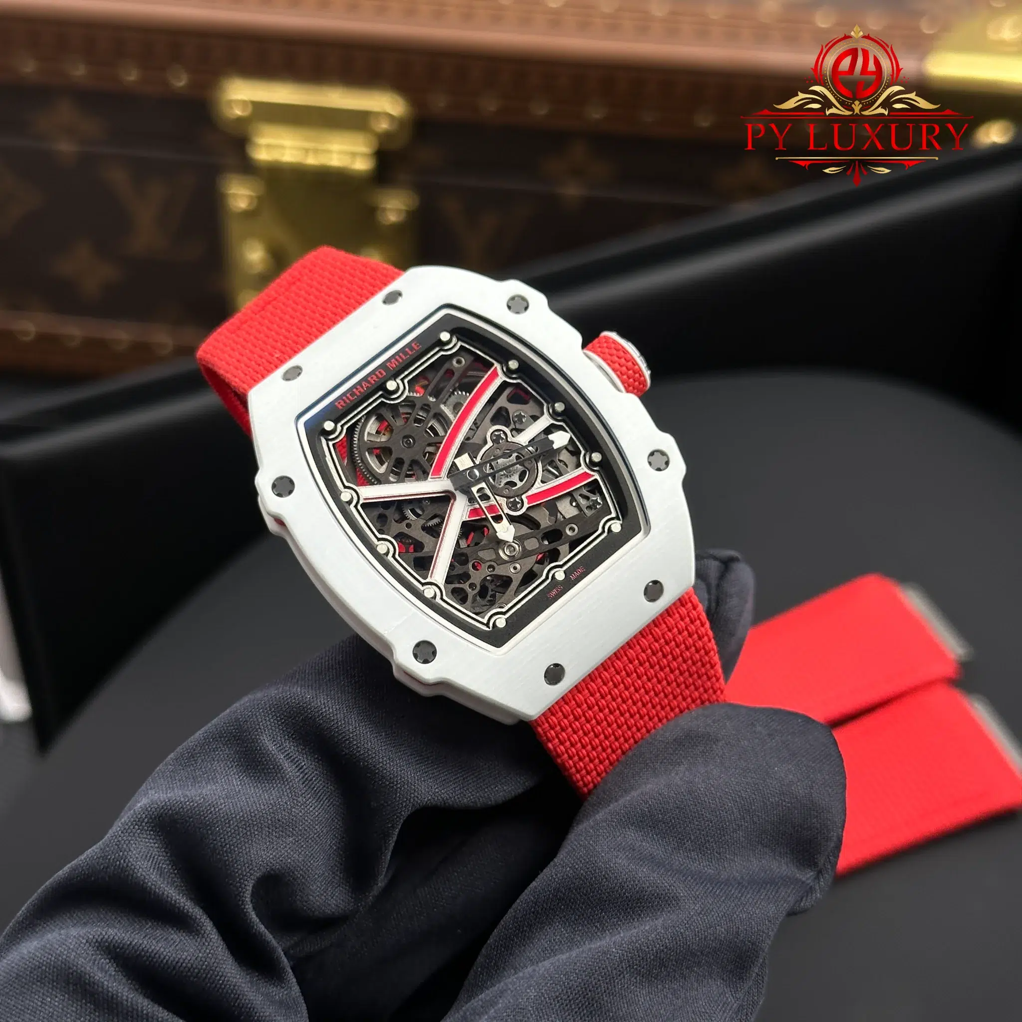 Richard Mille RM67-02 Charles Leclerc Monaco Red White Quartz TPT Super Clone 38.7 x 47.52mm | WATCHREPLICAEXPERT