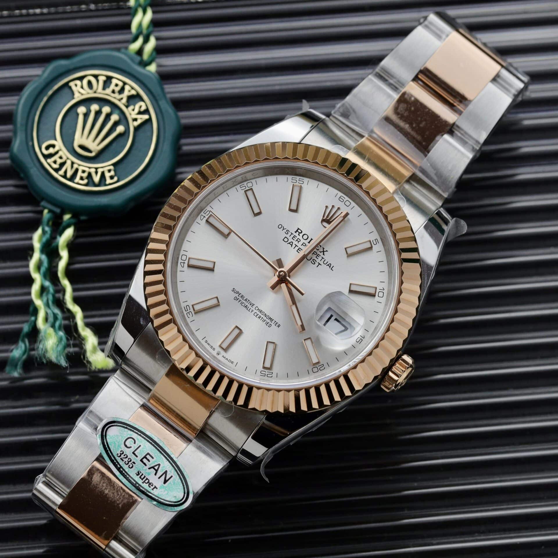 Rolex Datejust 126331 Two Tone Rose Gold Silver Dial Oyster Replica Clean Factory 41mm | WATCHREPLICAEXPERT