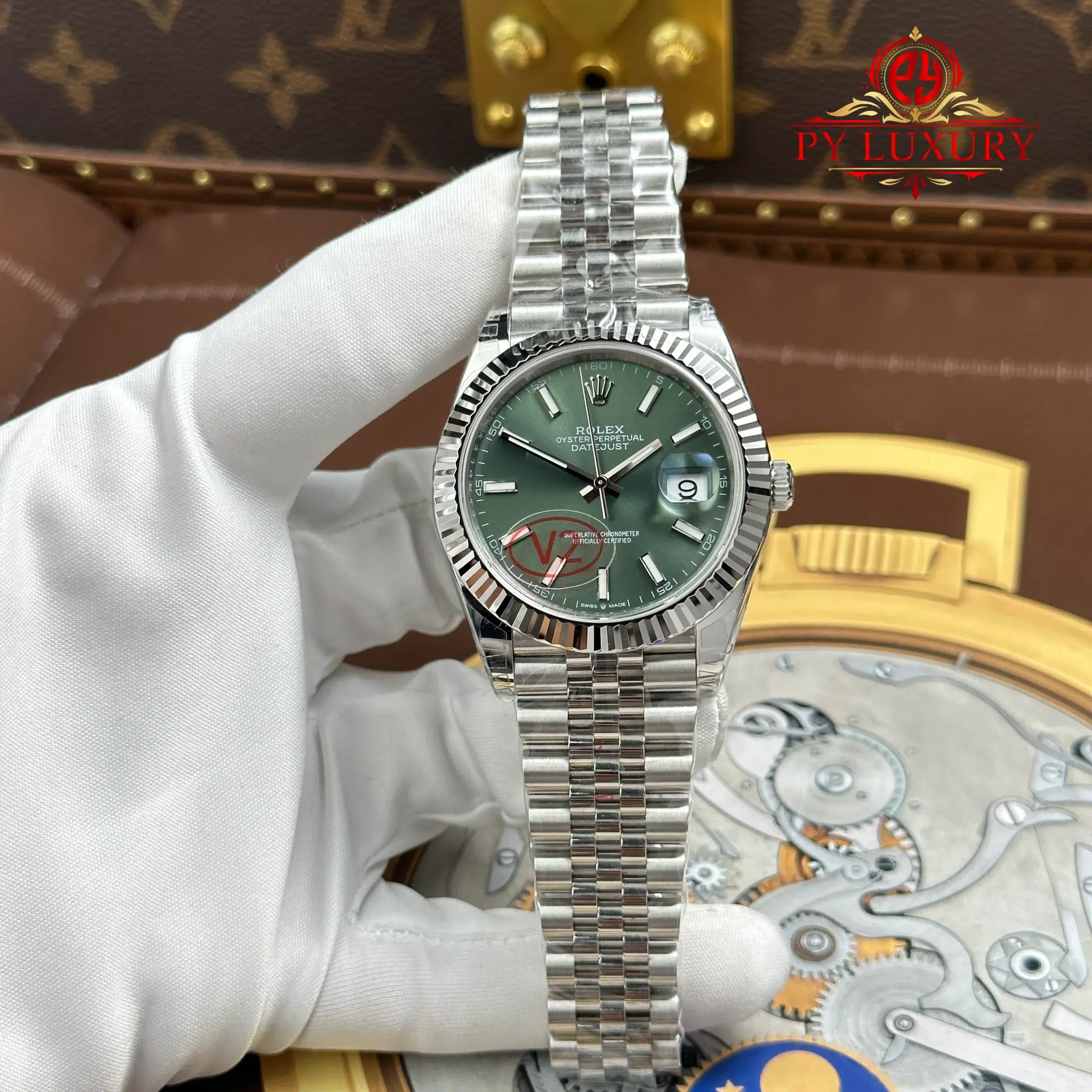 Rolex Datejust 126334 Mint Green Index Dial Fluted Bezel Jubilee Bracelet 1:1 Best Replica VSF 41mm | WATCHREPLICAEXPERT