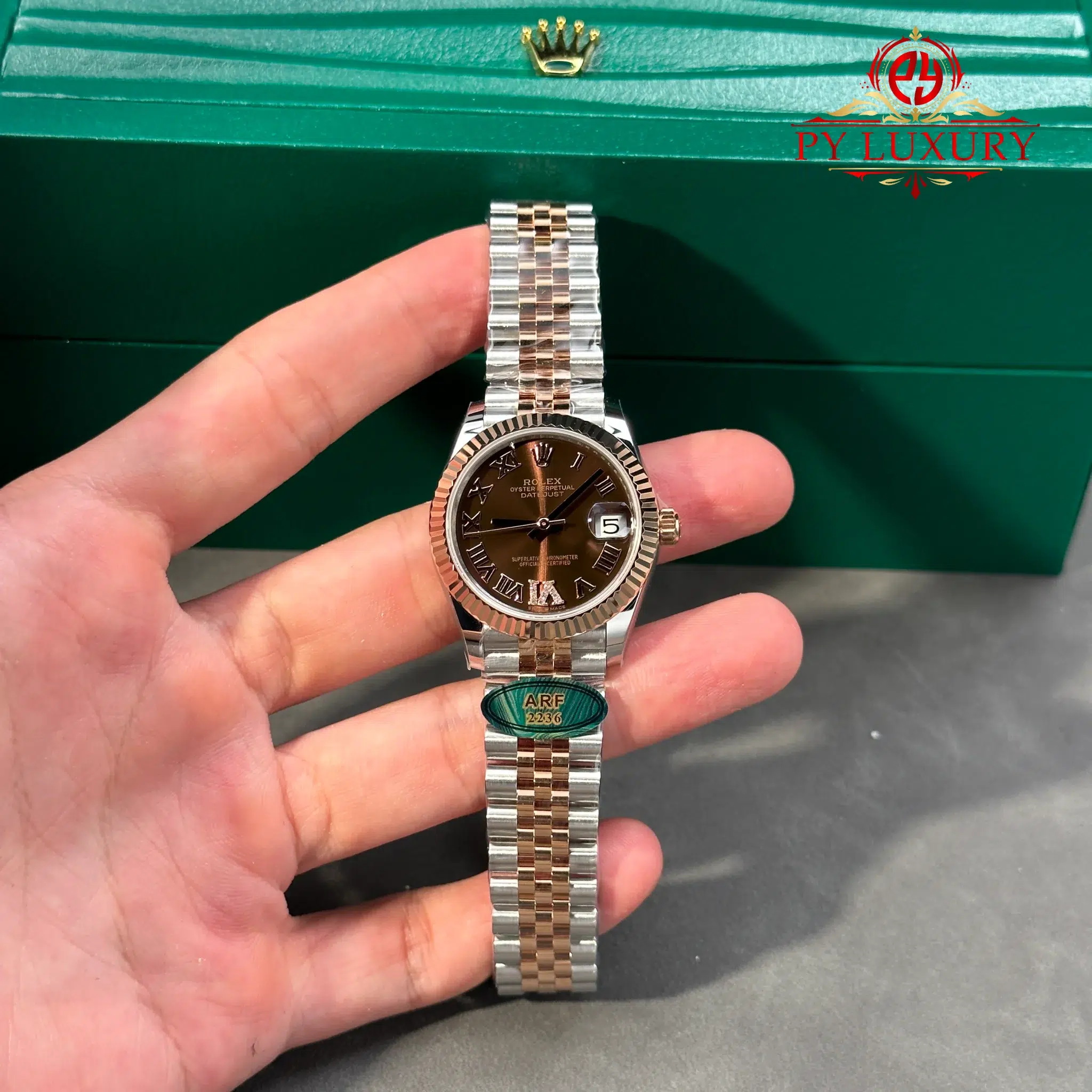 Rolex Datejust 278271-0004 Steel & Rose Gold Chocolate Diamond-set Dial Jubilee Bracelet 1:1 Best Replica ARF 31mm | WATCHREPLICAEXPERT