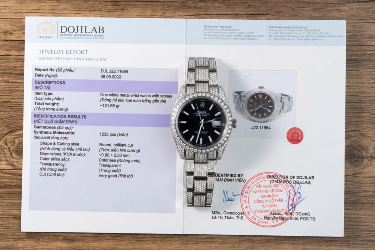 Rolex Datejust Black Luminous Dial Iced Out Moissanite Best Replica 41mm