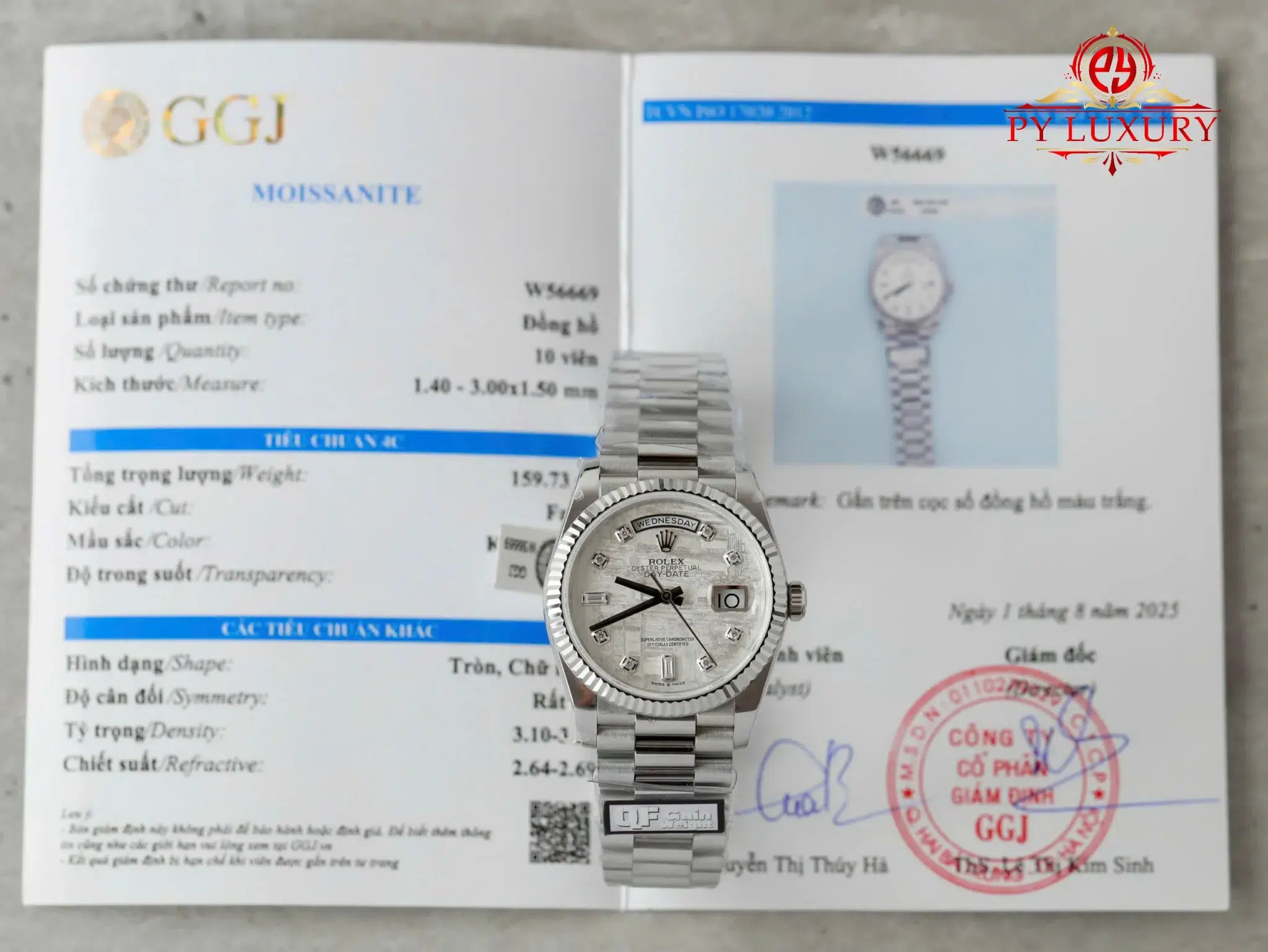 Rolex Day-Date 128239 Custom Natural Meteorite Dial Moissanite Numerals Gain Weight 1:1 Best Replica QF 36mm | WATCHREPLICAEXPERT