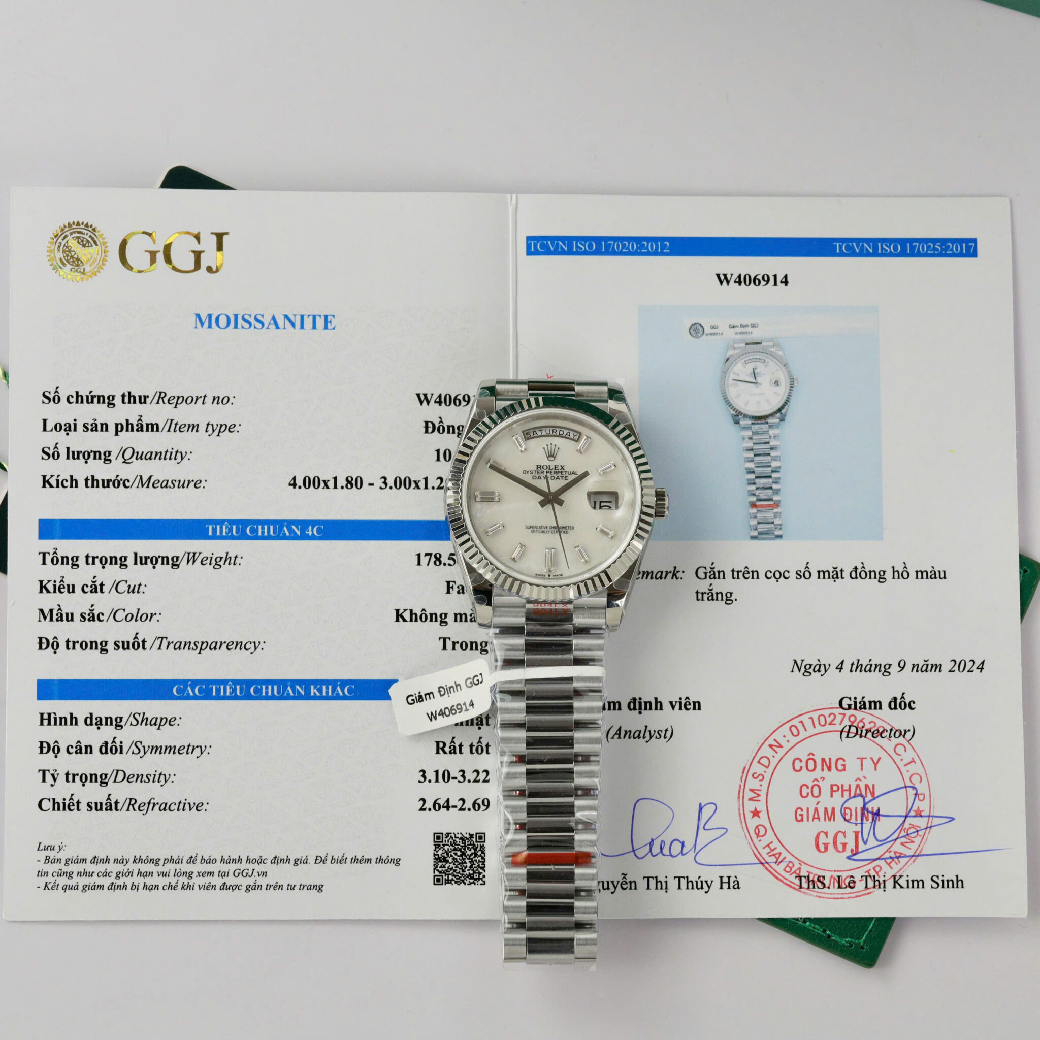 Rolex Day-Date 228239 MOP Dial Baguette Moissanite Index GMF V3 Best Replica 40mm | WATCHREPLICAEXPERT